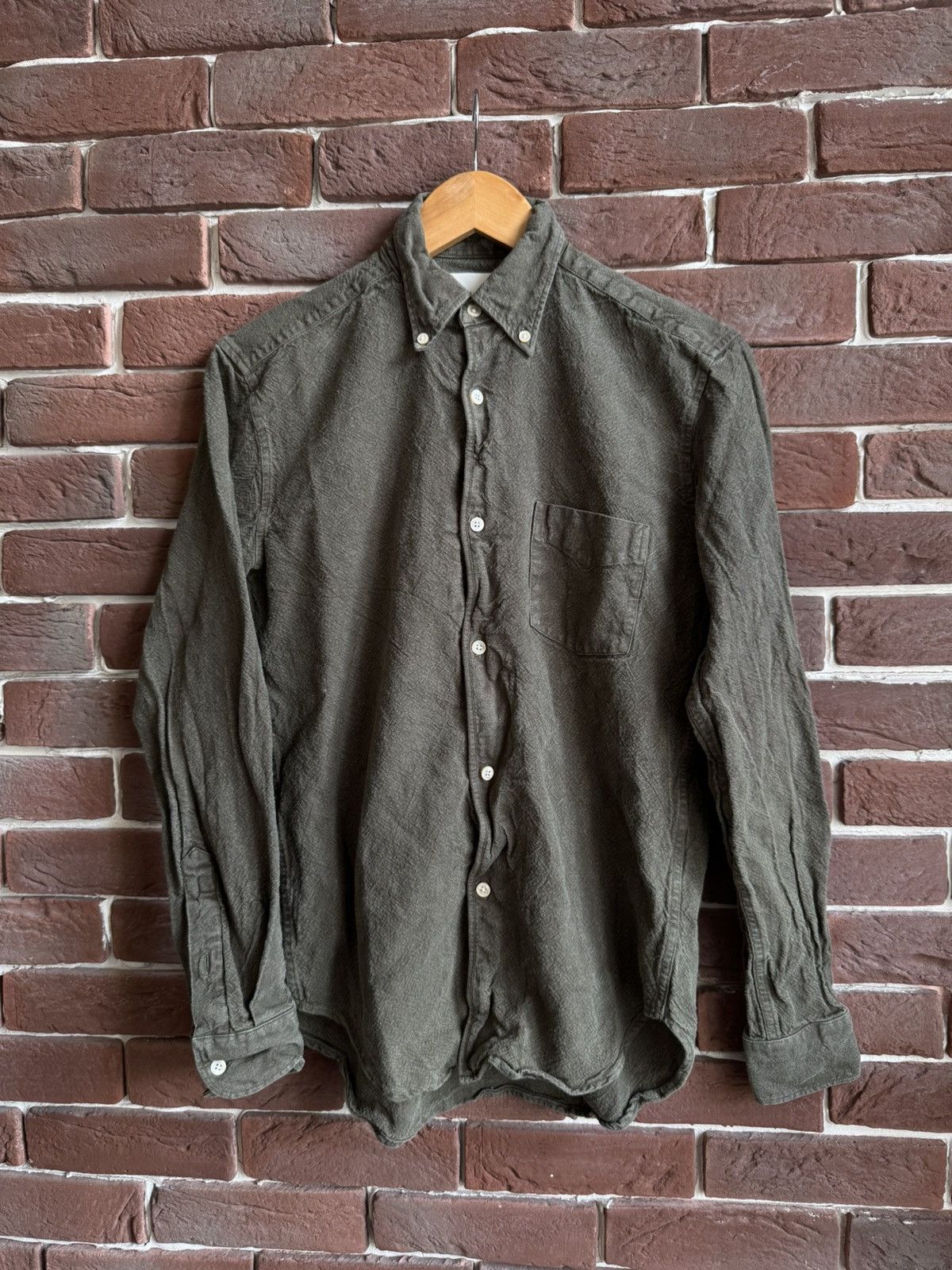 Rare Vintage Our Legacy Linen Khaki Button Up Shirt Shirting