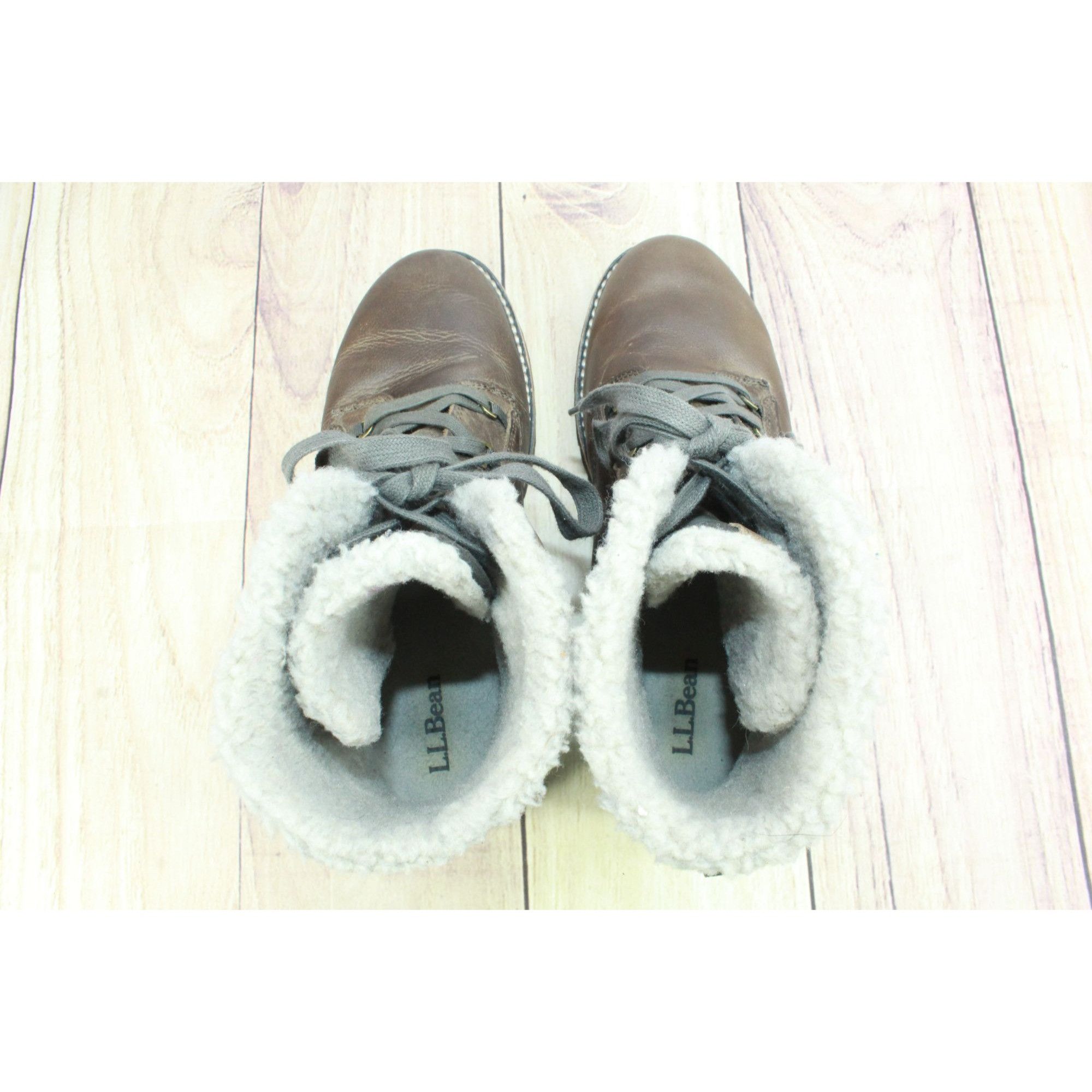 L.L. Bean × Leather LL Bean Leather Water Resistant Fleece Lined Cozy Boots Size US 9.5 / IT 39.5 - 7 Thumbnail