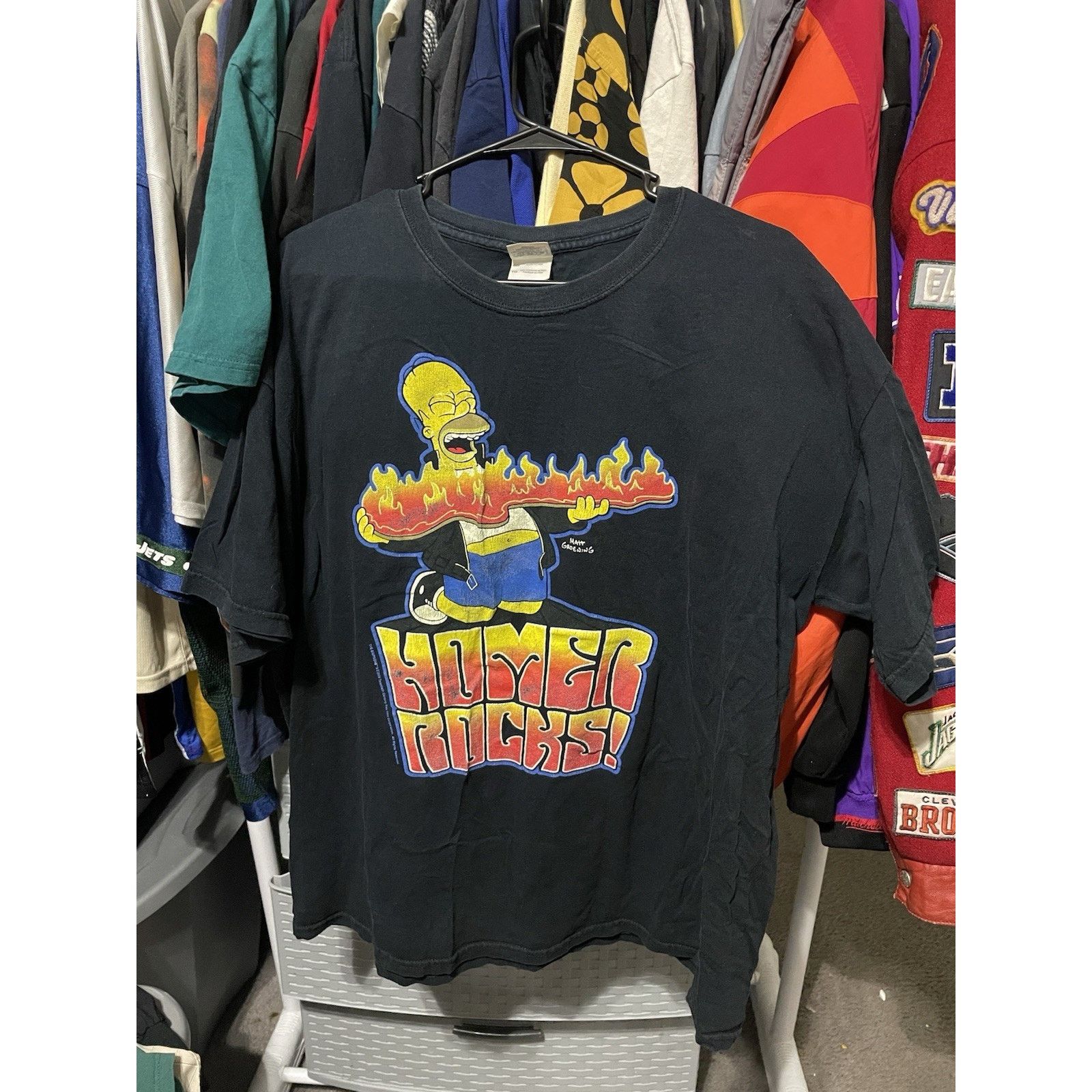 Gildan Size XL- Vintage Simpsons “Homer Rocks” T-shirt Adult 2009 Size US XL / EU 56 / 4 - 1 Thumbnail