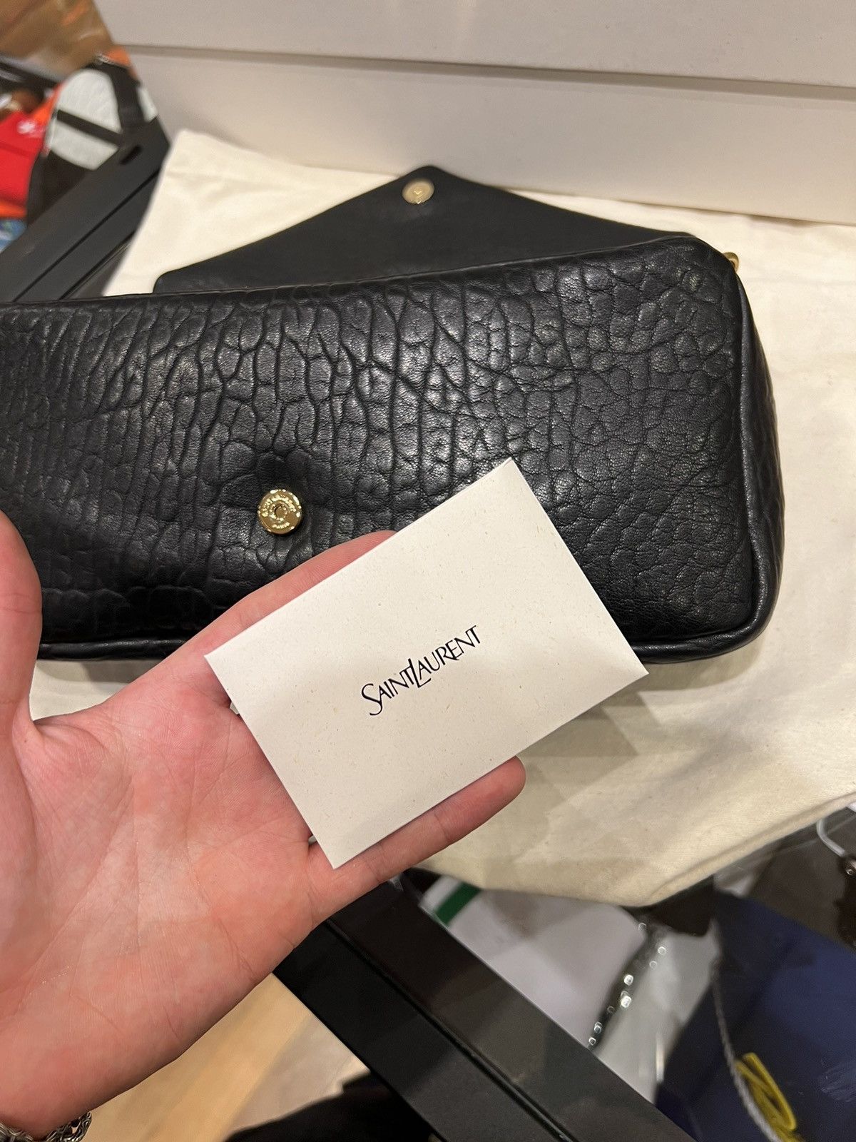 Saint Laurent Paris Saint Laurent YSL Calypso Medium in Grained Lambskin Size ONE SIZE - 13 Thumbnail