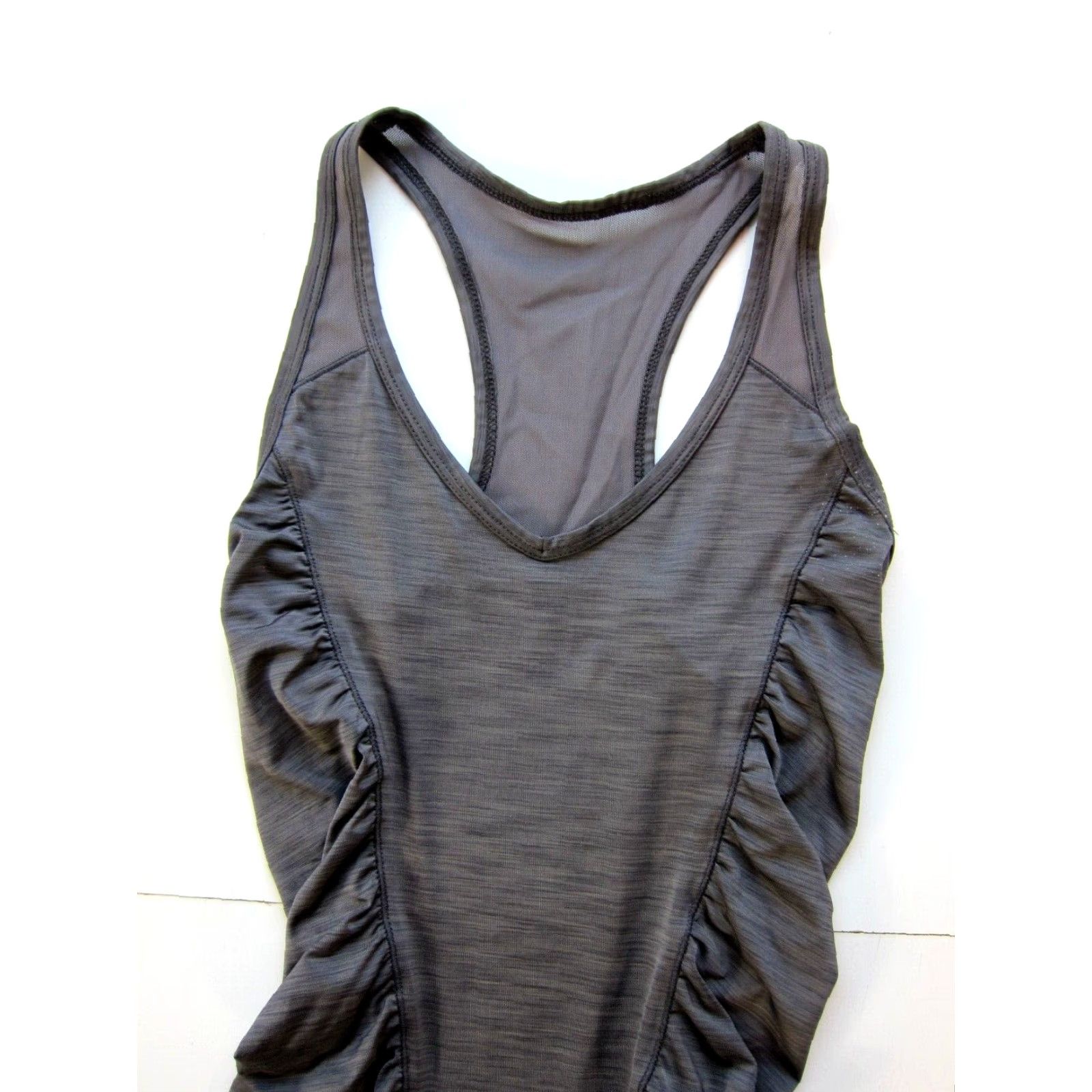 Vintage Lole Grey Stretch Active Racer Back Tank Dress XS Shirt Womens Size XS / US 0-2 / IT 36-38 - 3 Thumbnail
