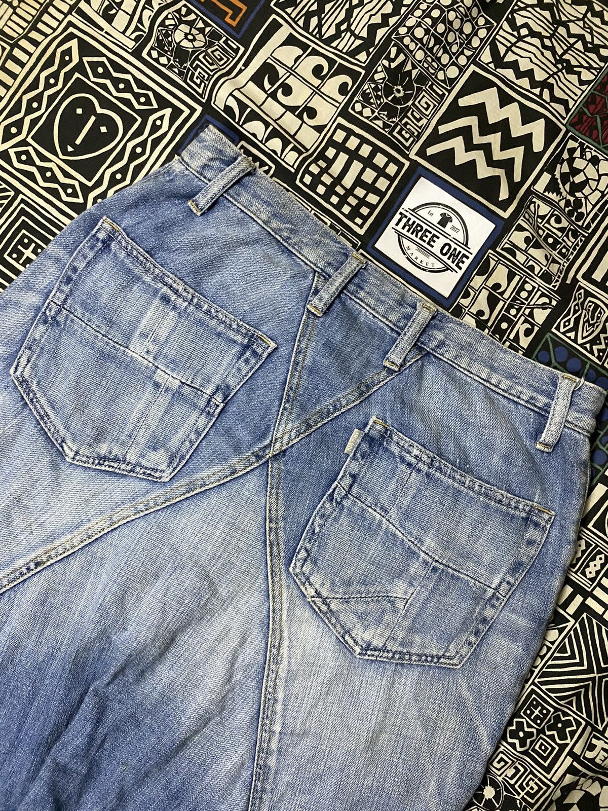Issey Miyake × Japanese Brand × Ne-Net Ne-net issey miyake patcwork art jeans Size US 30 / EU 46 - 9 Thumbnail