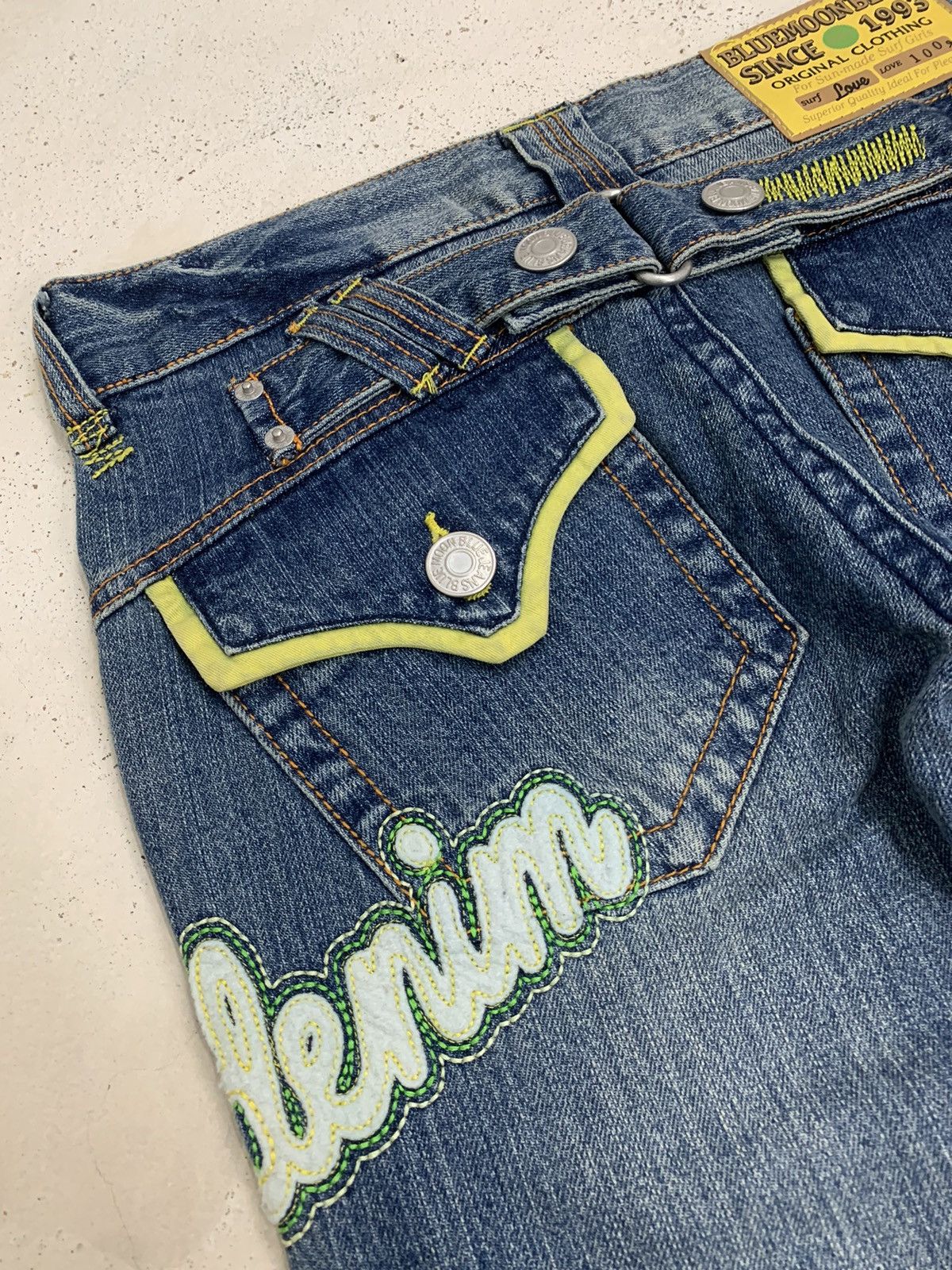 Blue Blue Japan × Japanese Brand Blue Moon Blue Japan Heavy Stiching Buckle Back Surf Style Size US 29 - 14 Thumbnail