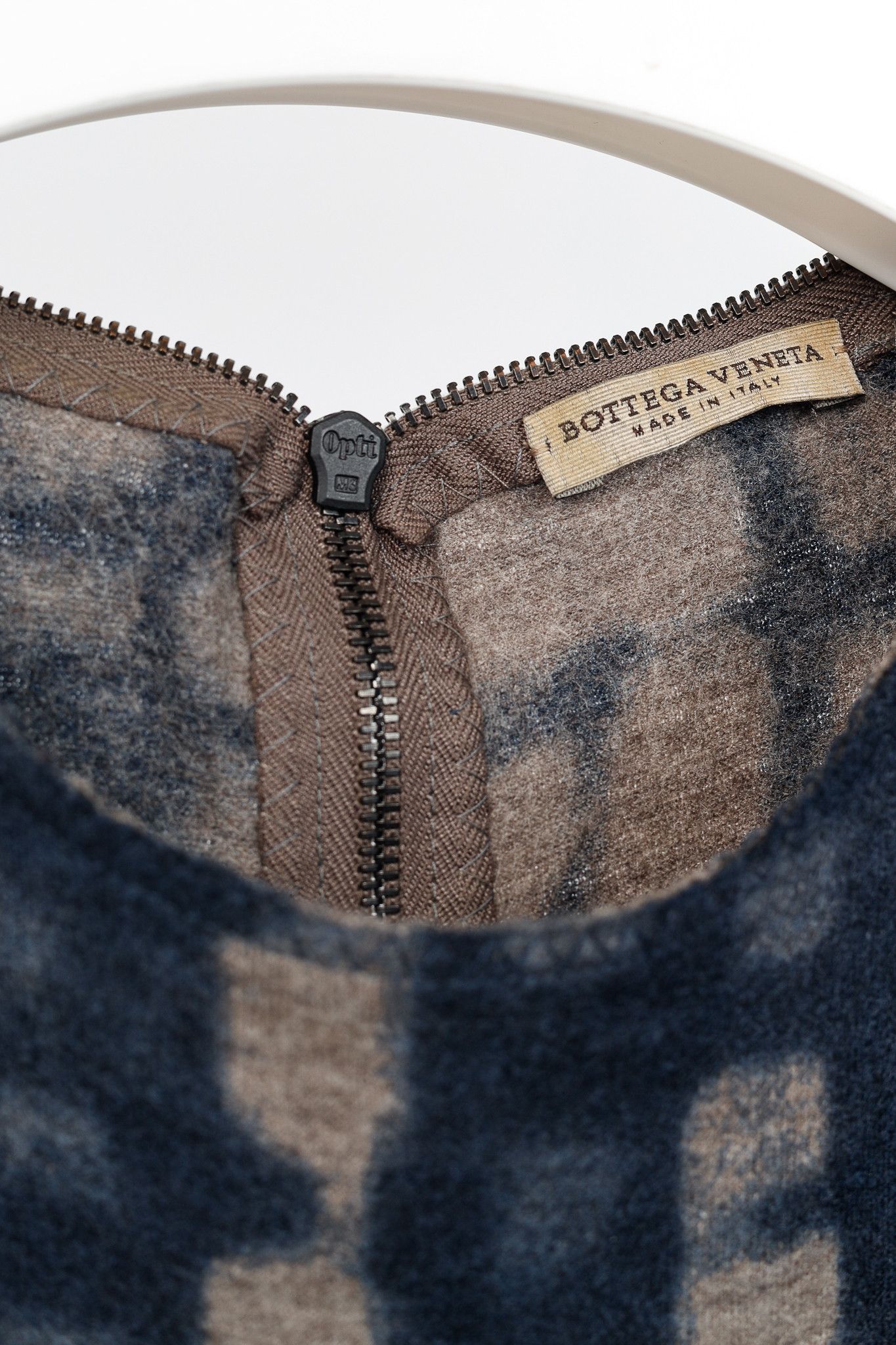 Bottega Veneta Bottega Veneta Blue & Grey Printed Wool Dress Size M / US 6-8 / IT 42-44 - 4 Thumbnail