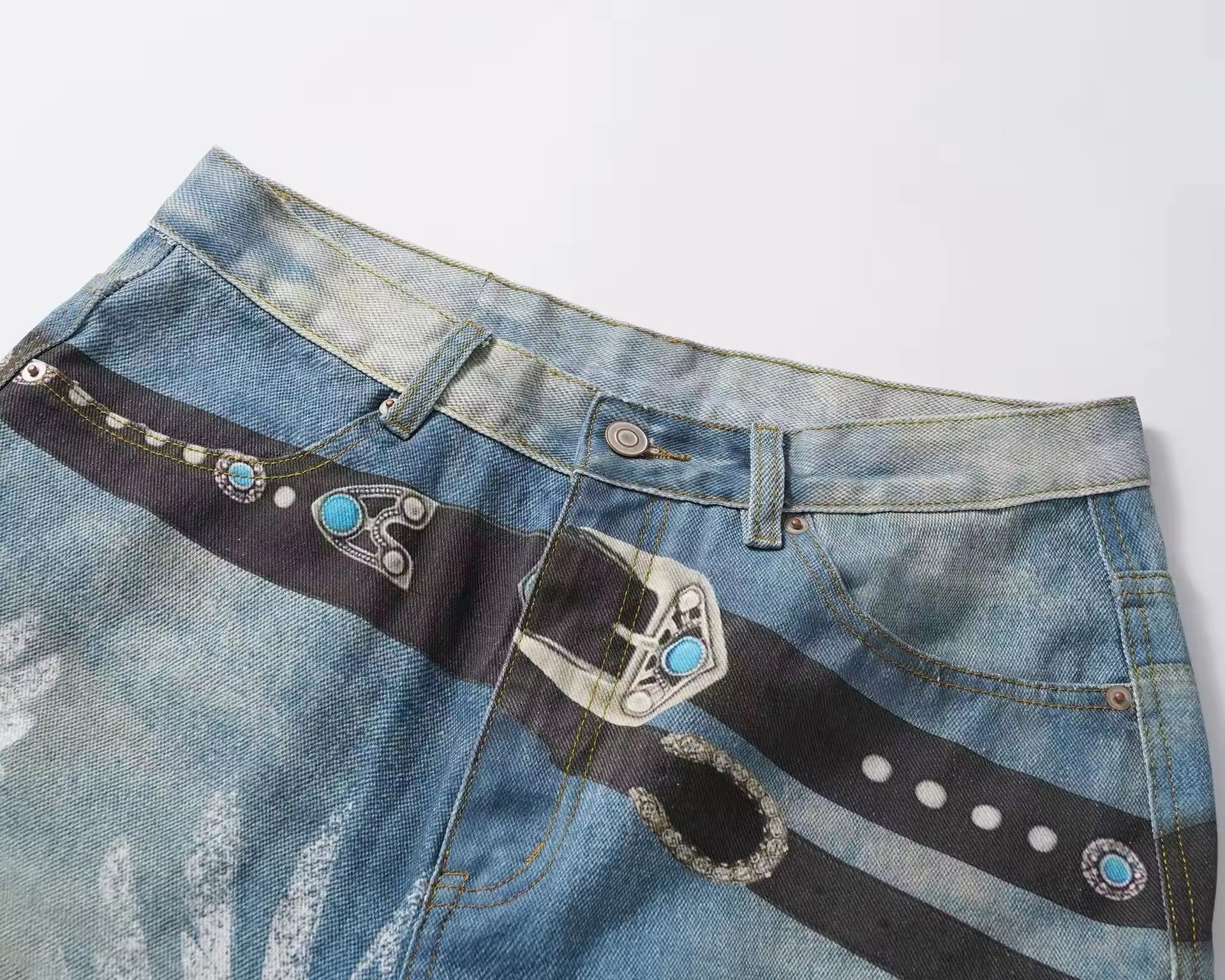 Japanese Brand × Vintage Trendy 3D Printed Blue Jean Size US 33 - 4 Thumbnail