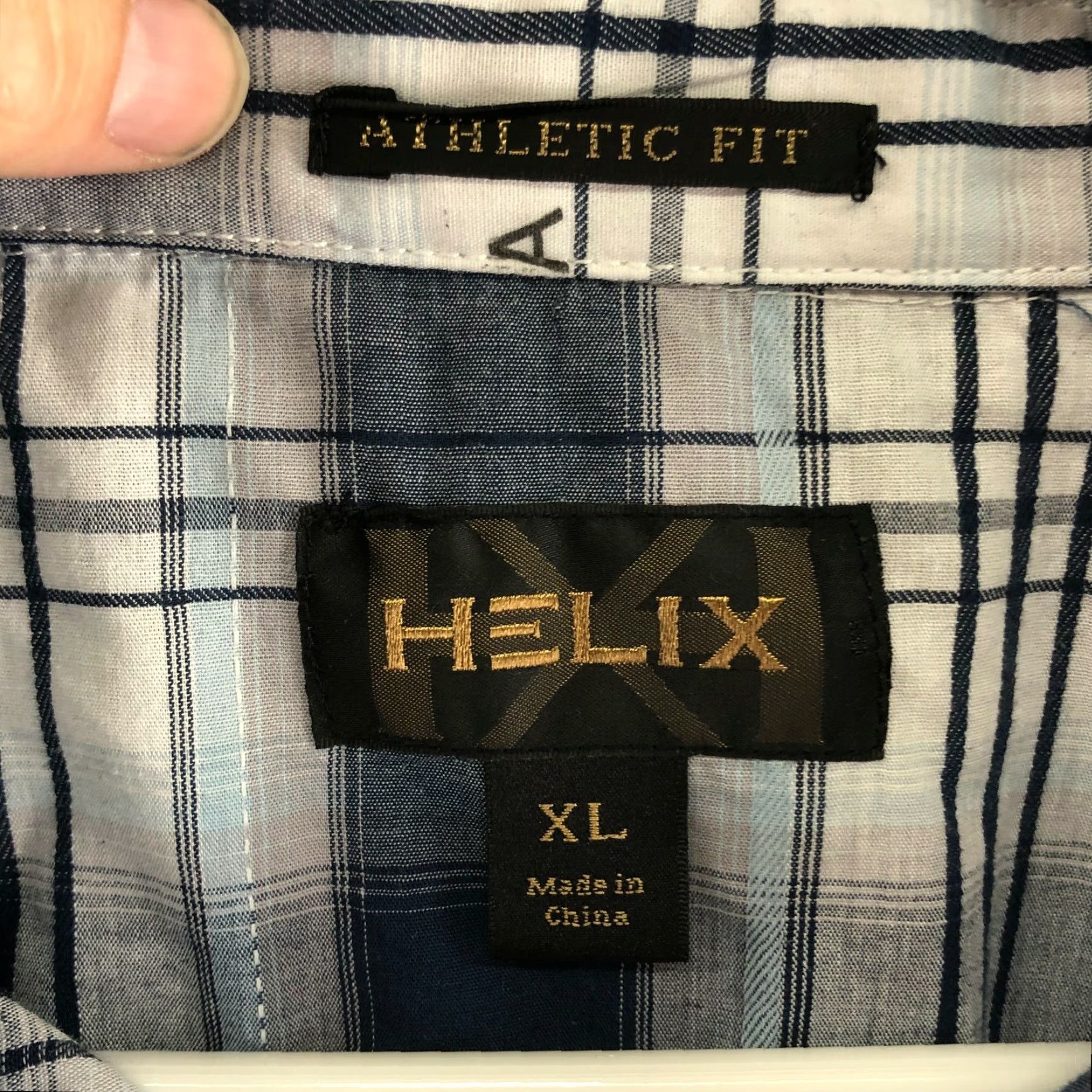 Vintage Helix Mens XL Athletic Fit Blue Striped Long Sleeve Spread Collar Shirt Size US XL / EU 56 / 4 - 7 Thumbnail