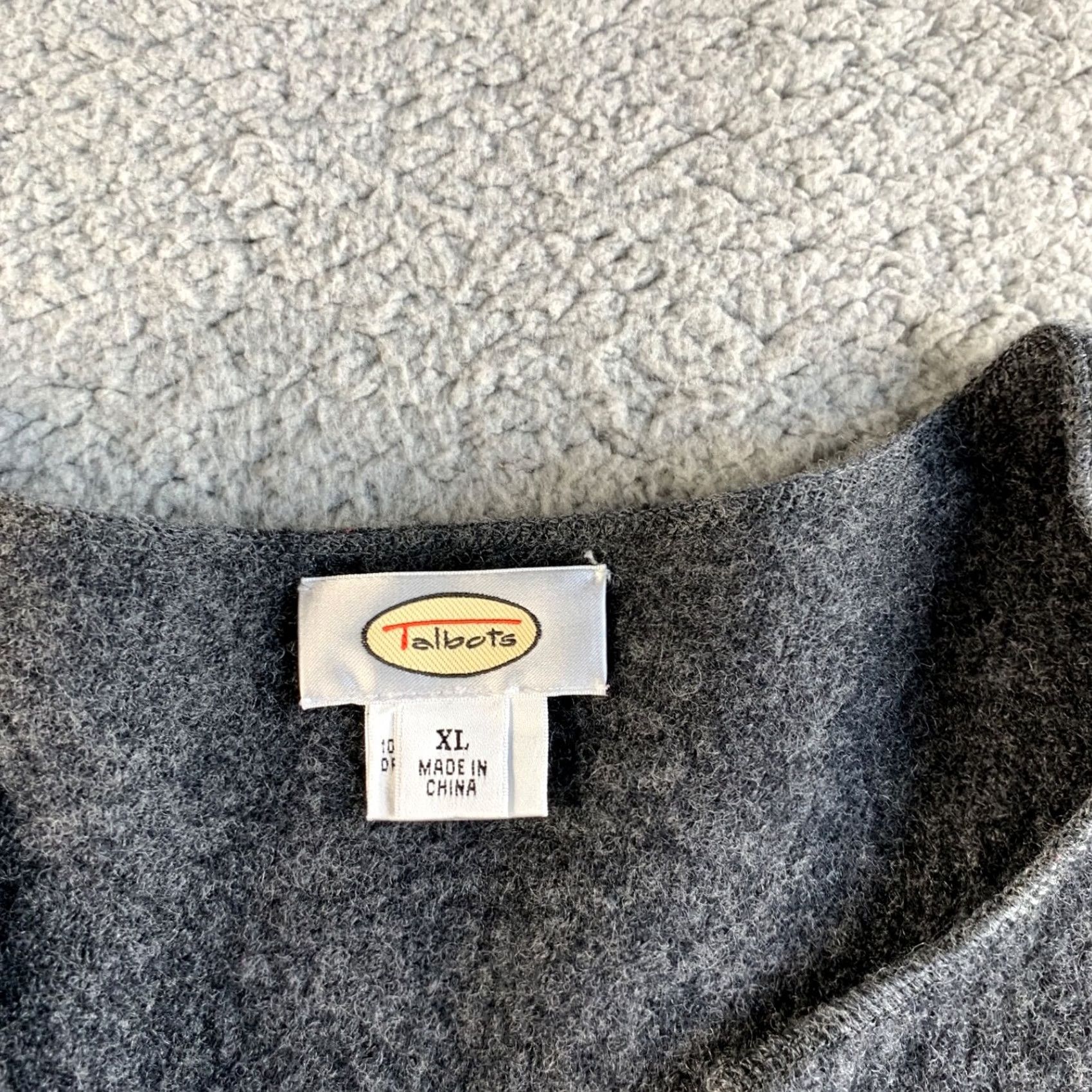 Talbots Talbots Jacket Womens XL Gray 100% Wool Blazer Open Front Shetland Coat 1 Button Size XL / US 12-14 / IT 48-50 - 3 Thumbnail