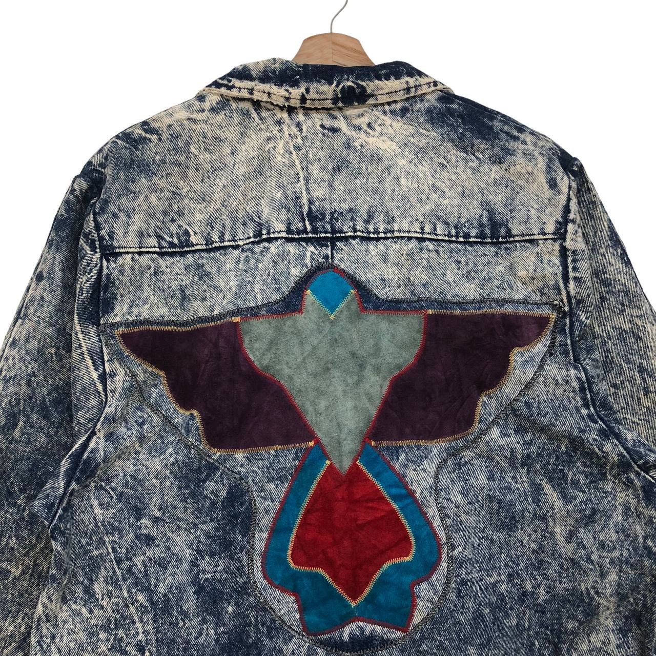 Vintage Vistas de Santa fe by Pioneer Wear Suede Appliqué Hawk Denim Size M / US 6-8 / IT 42-44 - 5 Thumbnail