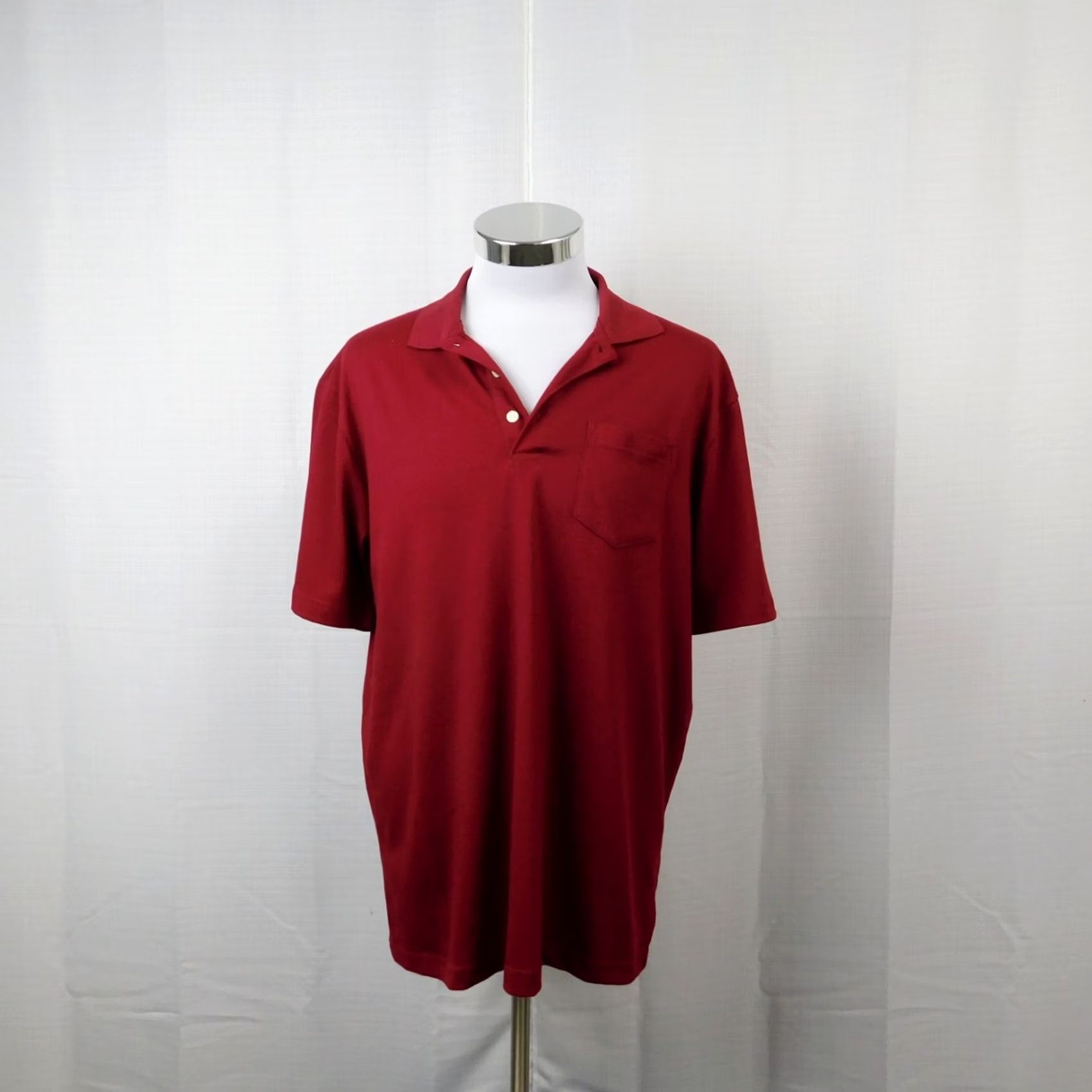 Merona Merona Polo Shirt Short Sleeve Red Large Men’s Casual Workwear Cotton Blend Stretch Pocket Polo Shirt Size US L / EU 52-54 / 3 - 2 Thumbnail