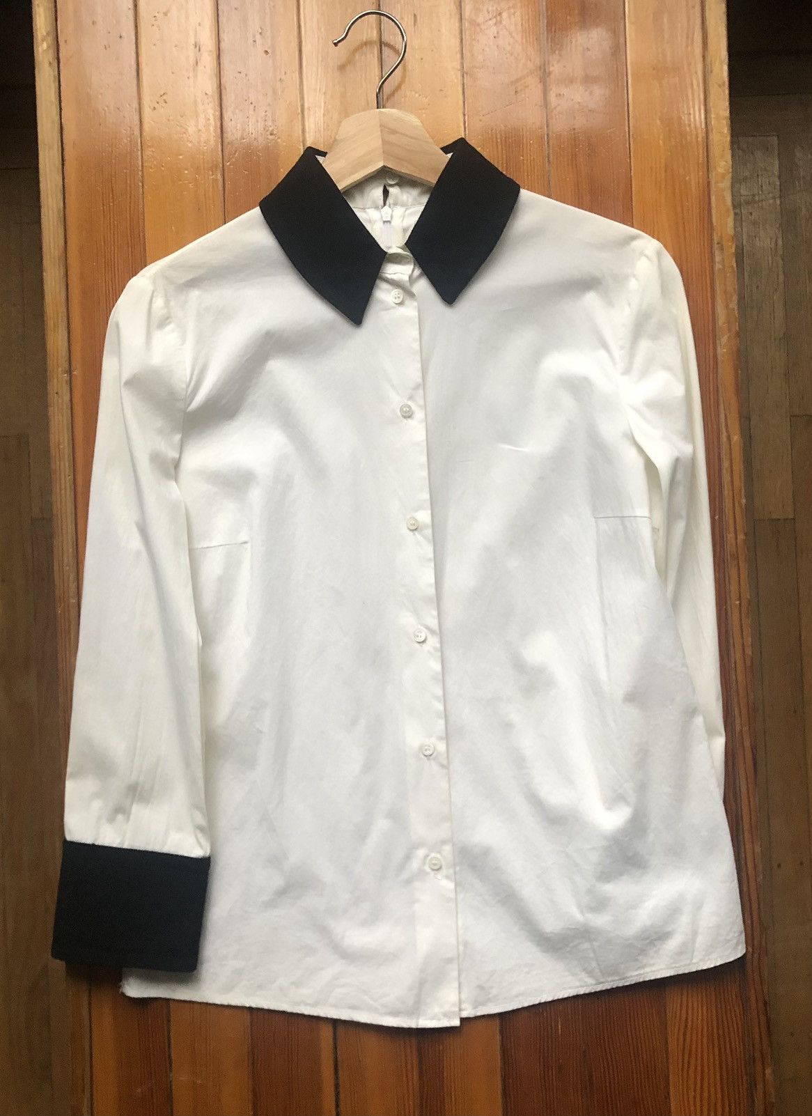 Jil Sander Jil Sander Navy Contrast Collar Blouse Size XS / US 0-2 / IT 36-38 - 5 Thumbnail