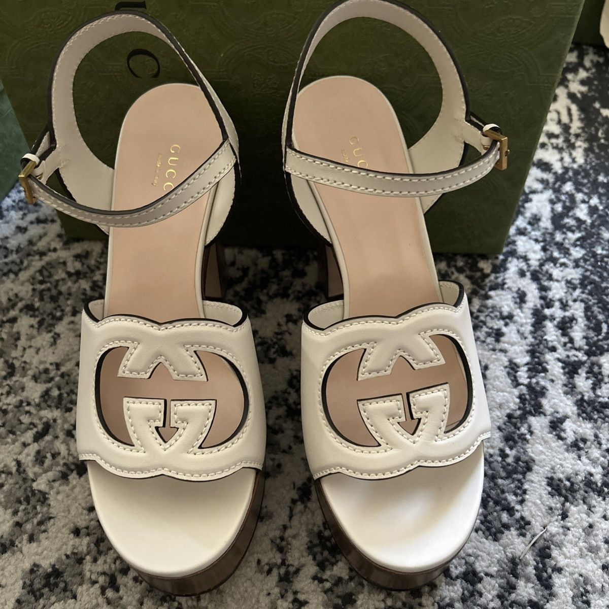 Gucci Gucci Interlocking G 110mm Leather High Heels Sandals Size US 9.5 / IT 39.5 - 3 Thumbnail