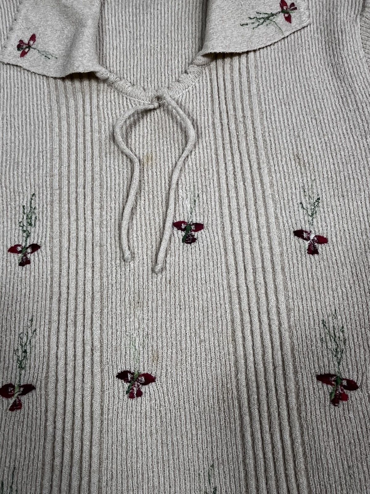 Japanese Brand × Vintage Vintage 90s Knit golf 1/4 floral polo tee old money retro Size XL / US 12-14 / IT 48-50 - 5 Thumbnail