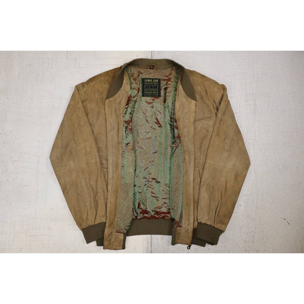 Vintage Vintage Echtes Leder Suede Leather Bomber Jacket Full Zip Up Size US XL / EU 56 / 4 - 4 Thumbnail
