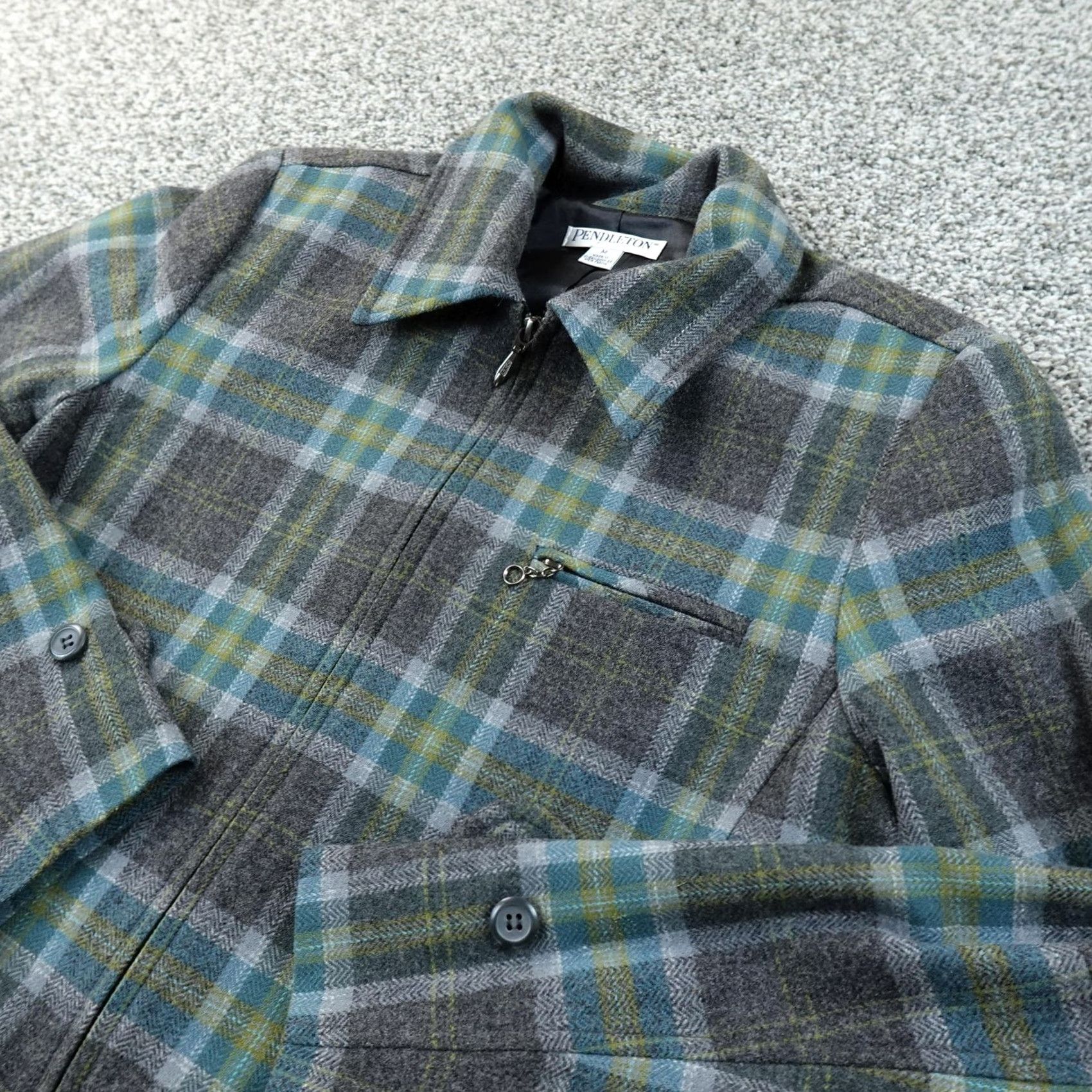 Pendleton Pendleton Jacket Womens M Gray Plaid Wool Full Zip Coat Outdoor Blazer Size M / US 6-8 / IT 42-44 - 2 Thumbnail