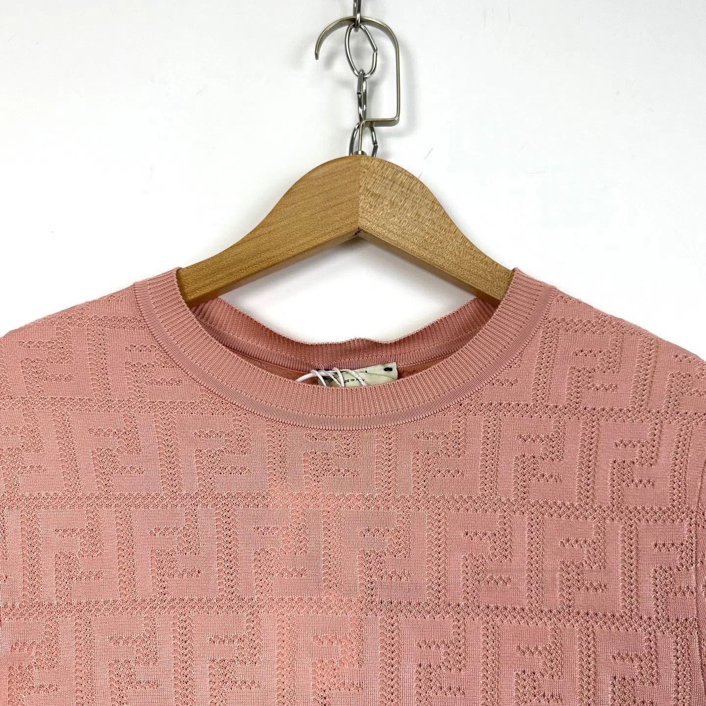 Fendi Fendi Pink Double F Embossed Logo Knit Top. Size XS / US 0-2 / IT 36-38 - 3 Thumbnail