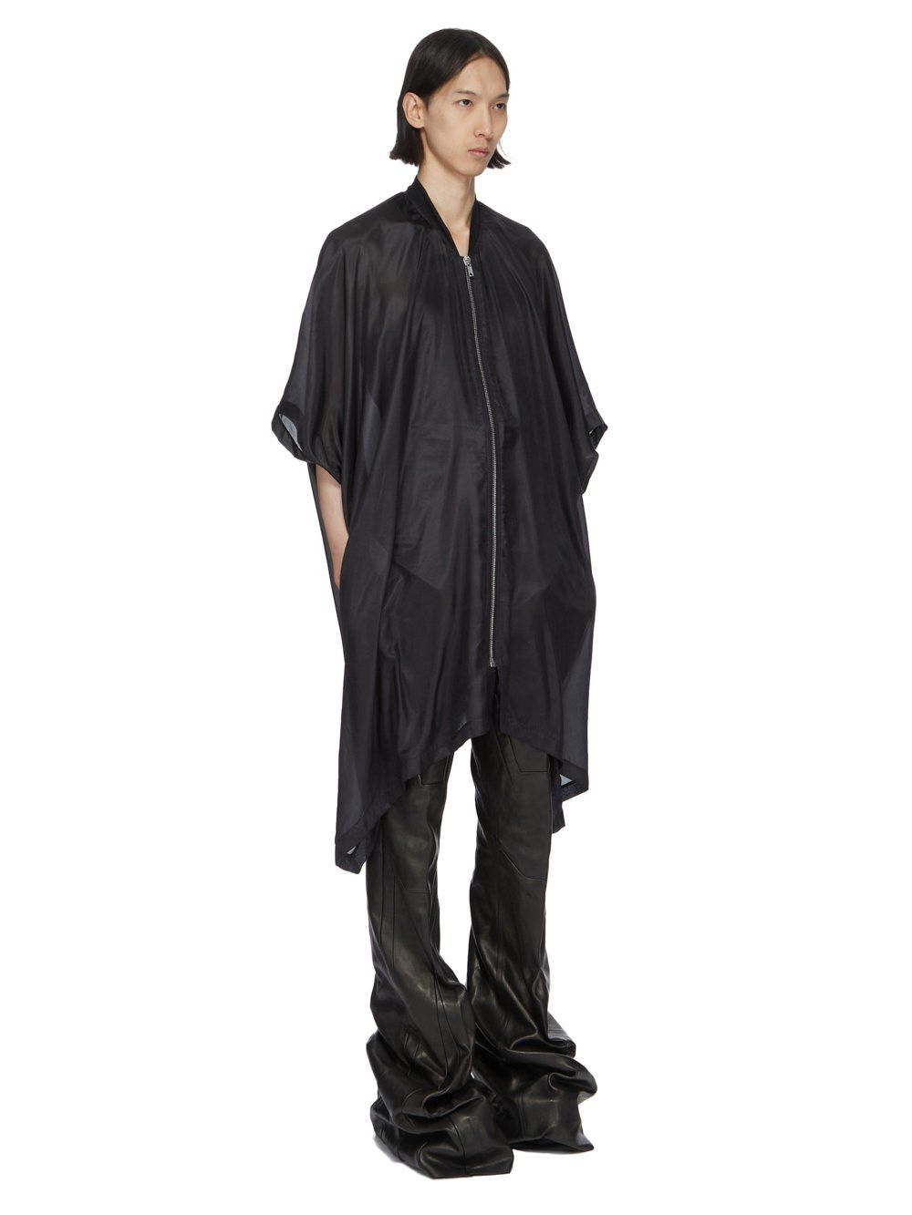 Rick Owens BNWT SS24 RICK OWENS "LIDO" SL PONCHO FLIGHT JACKET UNI Size US M / EU 48-50 / 2 - 8 Thumbnail
