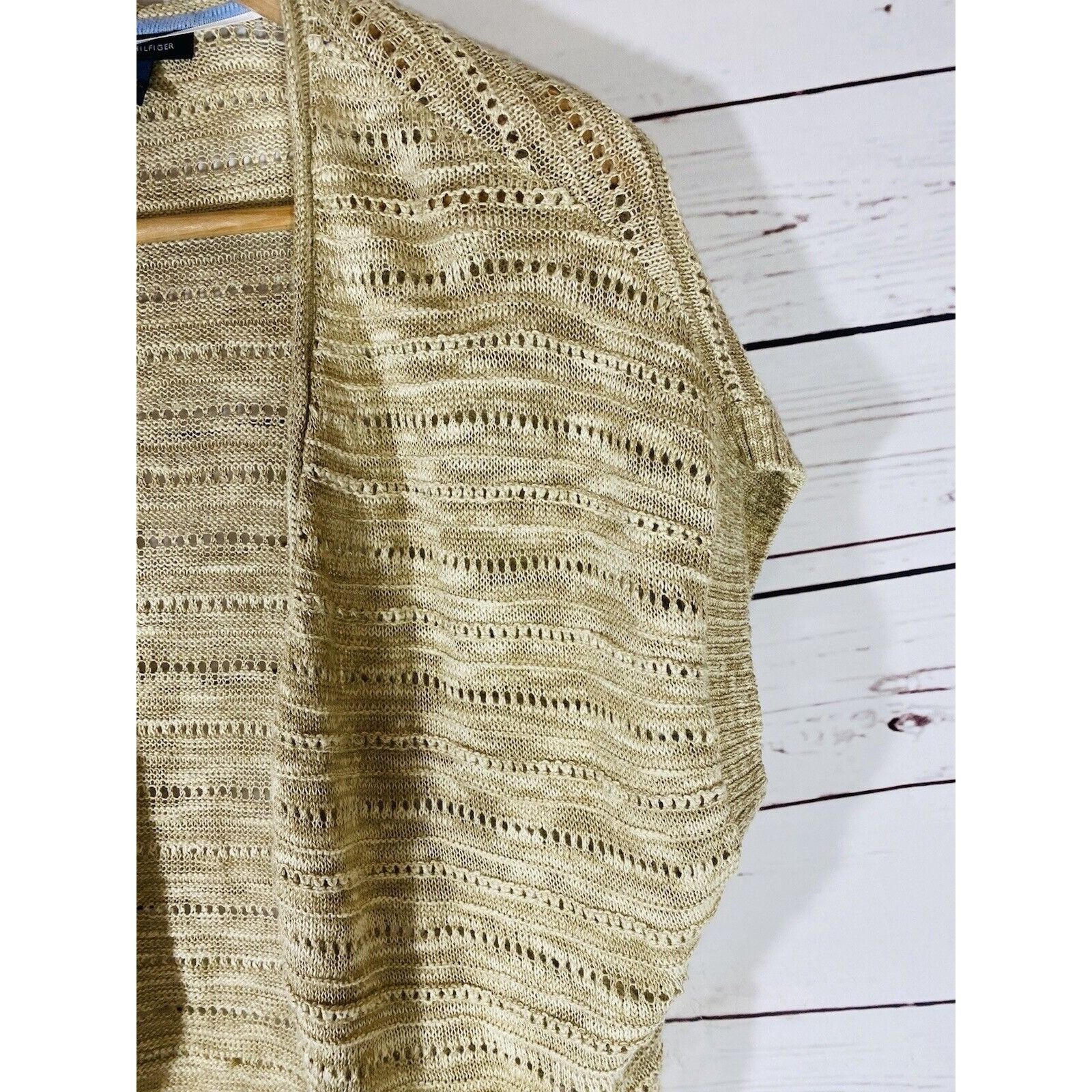 Tommy Hilfiger Tommy Hilfiger Womens Shrug Sweater Sz Medium Beige Tan Knit Size M / US 6-8 / IT 42-44 - 6 Thumbnail