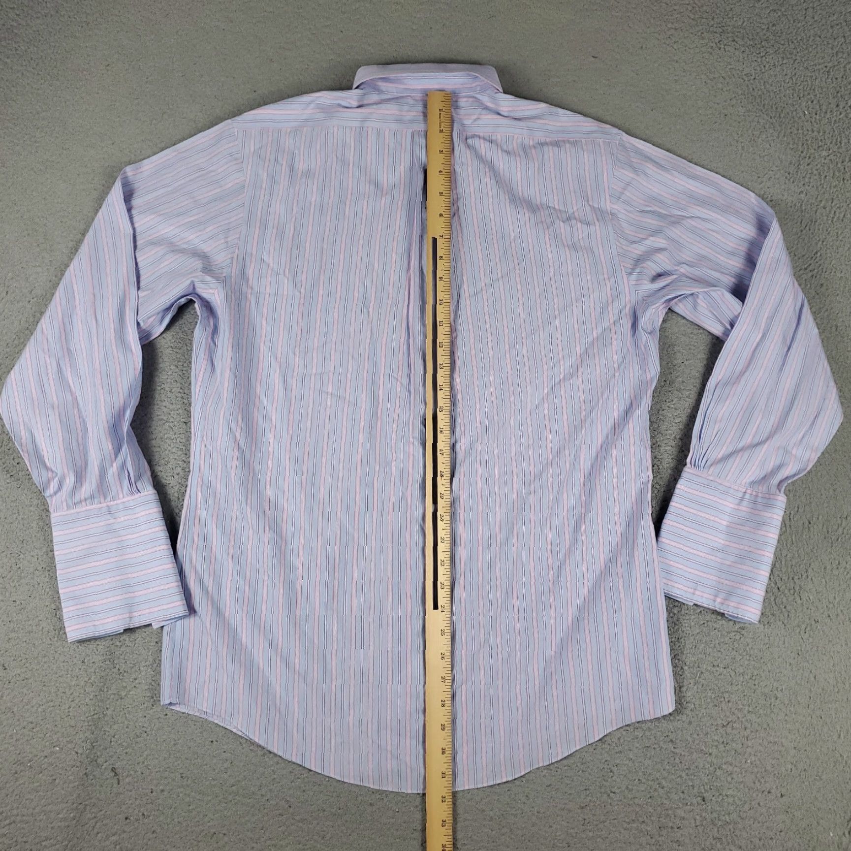 Brooks Brothers Brooks Brothers Dress Shirt Mens 16 Blue Pink Striped Long Sleeve French Cuff Slim Fit Size US L / EU 52-54 / 3 - 4 Thumbnail