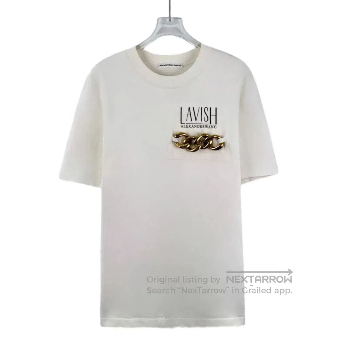 Alexander Wang Alexander Wang Letter Chain Cotton T-Shirt. Size S / US 4 / IT 40 - 1 Thumbnail