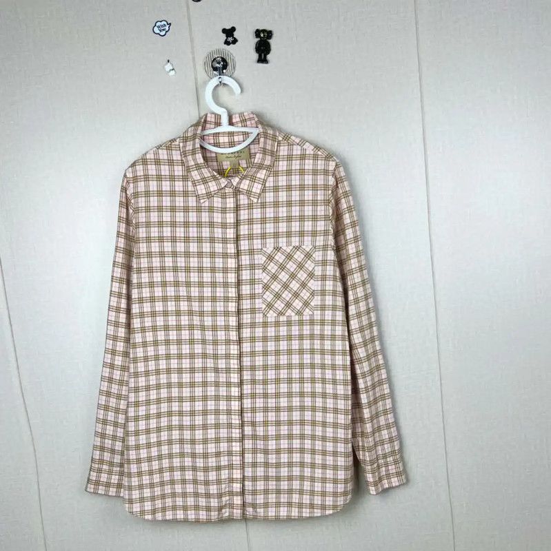 Burberry Burberry Pink Cotton Checkered Shirt Size ONE SIZE - 1 Thumbnail