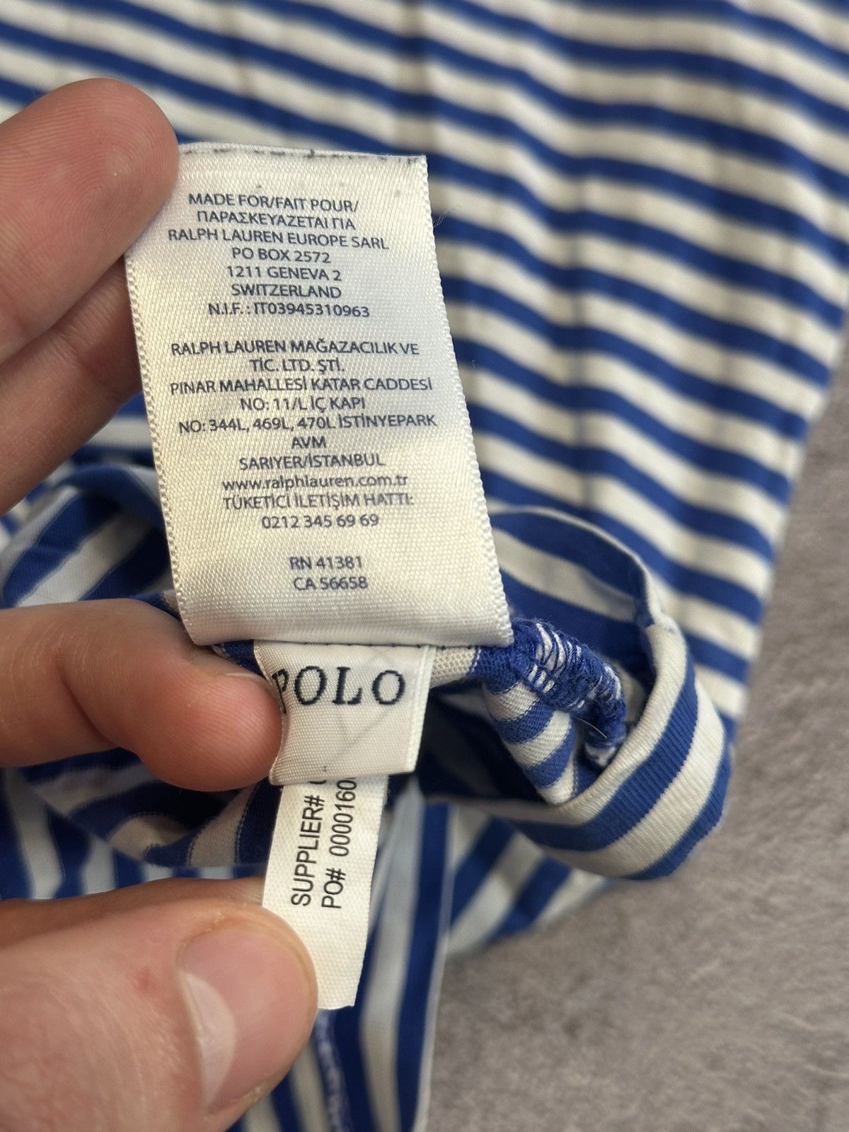 Polo Ralph Lauren 🦕 Polo Ralph Lauren Stripe Cotton T-Shirt Size US XXL / EU 58 / 5 - 5 Thumbnail
