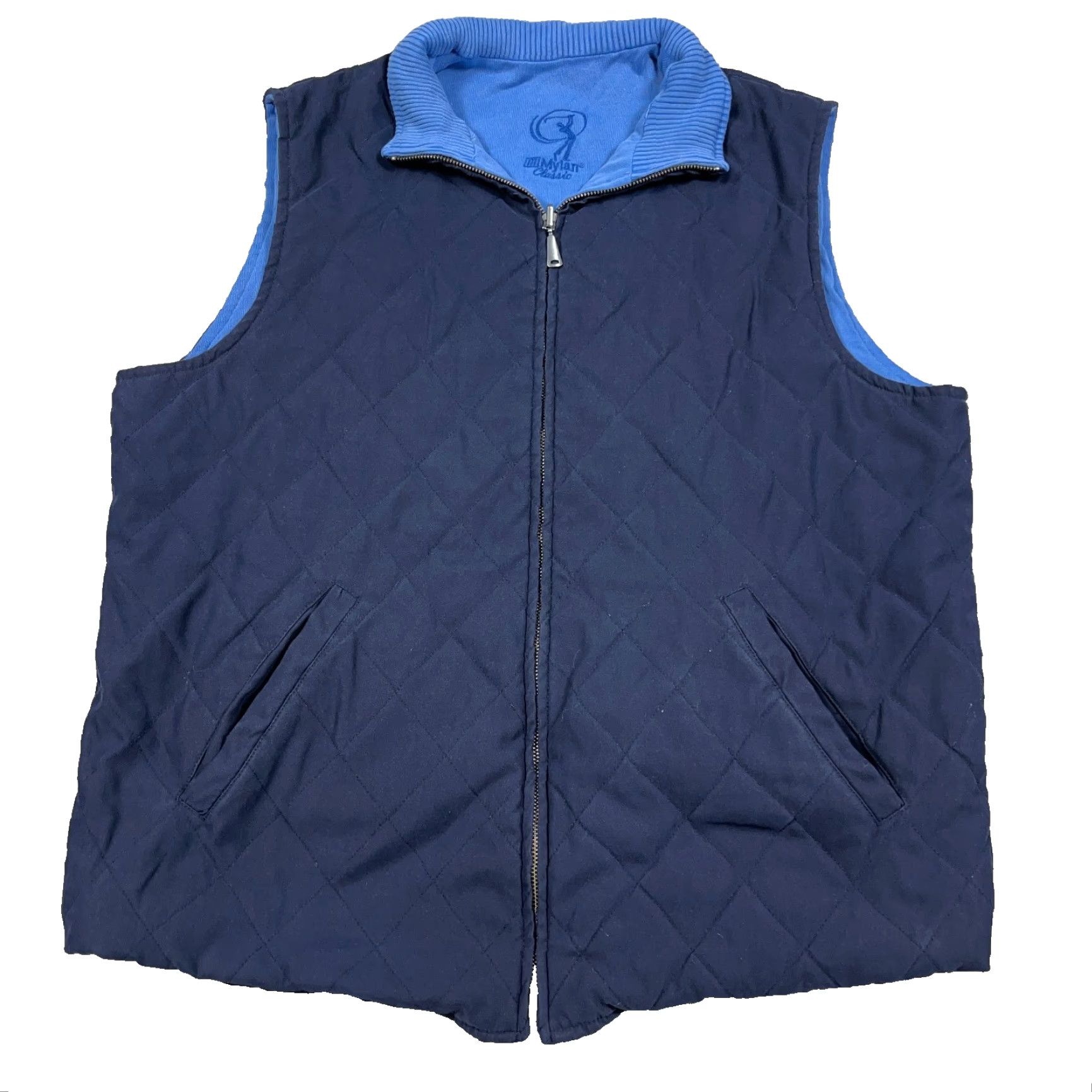 Peter Millar Peter Millar Puffer Vest Mens XL Blue Diamond Quilted Reversible Jacket Mylan Classic VINTAGE? Size US XXL / EU 58 / 5 - 2 Thumbnail