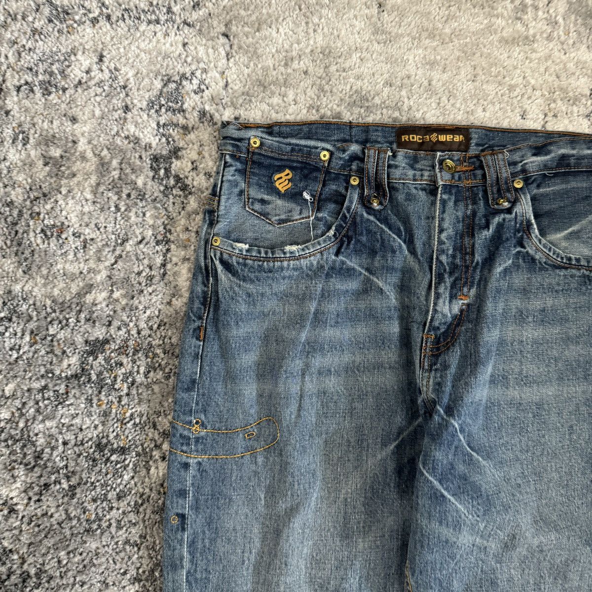 JNCO × Rocawear × Vintage Vintage y2k Rocawear baggy wide leg embroidered crazy jeans Size US 36 / EU 52 - 5 Thumbnail