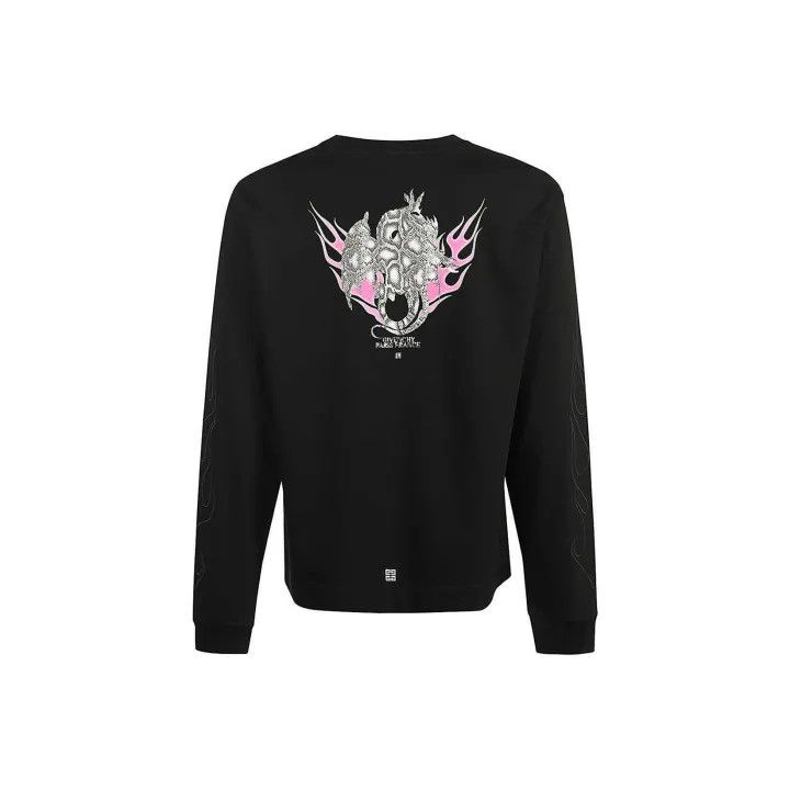 Givenchy Givenchy SS24 Long Sleeve Dragon Flame T-Shirt Size US M / EU 48-50 / 2 - 1 Thumbnail