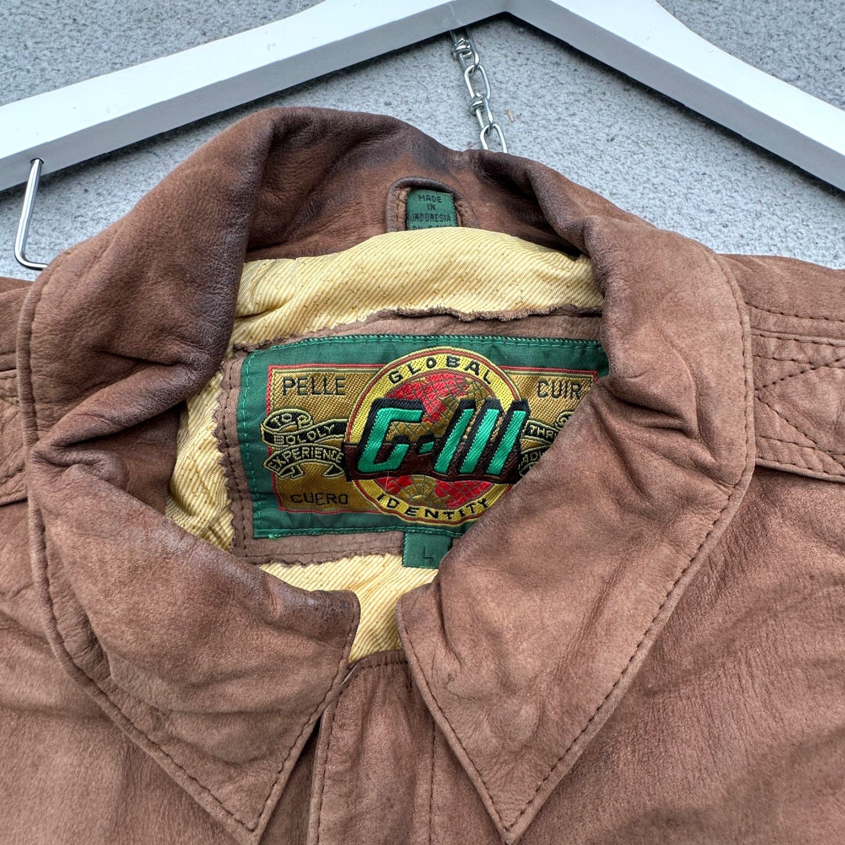 G-III VINTAGE G-III Leather Aviator Bomber Flight Jacket Men Large L Map Brown Size US L / EU 52-54 / 3 - 2 Thumbnail