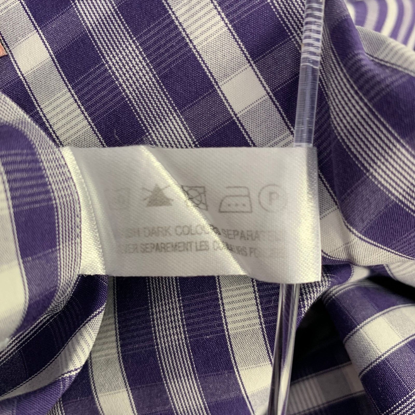 Pink PINK Size L Purple White Checkered Cotton Long Sleeve Shirt Size US L / EU 52-54 / 3 - 5 Thumbnail