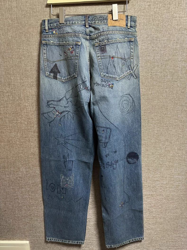 Balenciaga Balenciaga size XS Hot drilling hand-painted graffiti hole Size US 27 - 3 Thumbnail