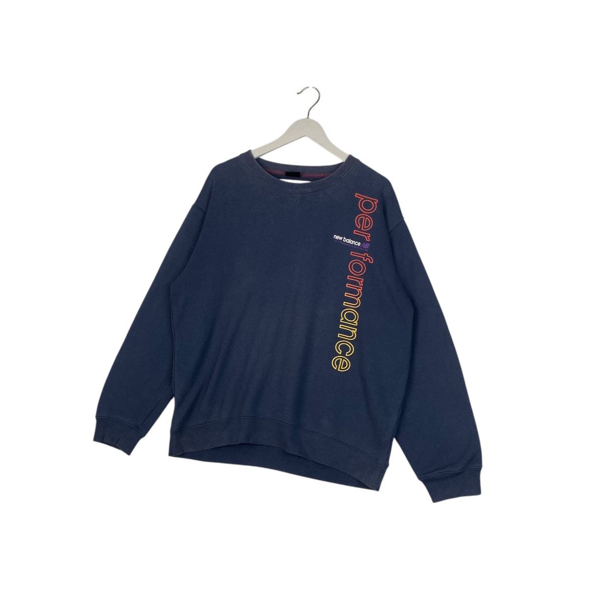 New Balance × Vintage Vintage New Balance Crewneck Sweatshirt Navy Blue Size US L / EU 52-54 / 3 - 3 Thumbnail
