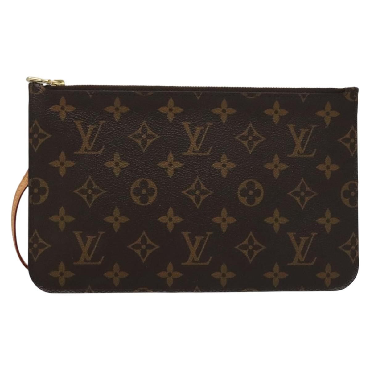 Neverfull Brown Canvas Clutch Bag (Pre-Owned)