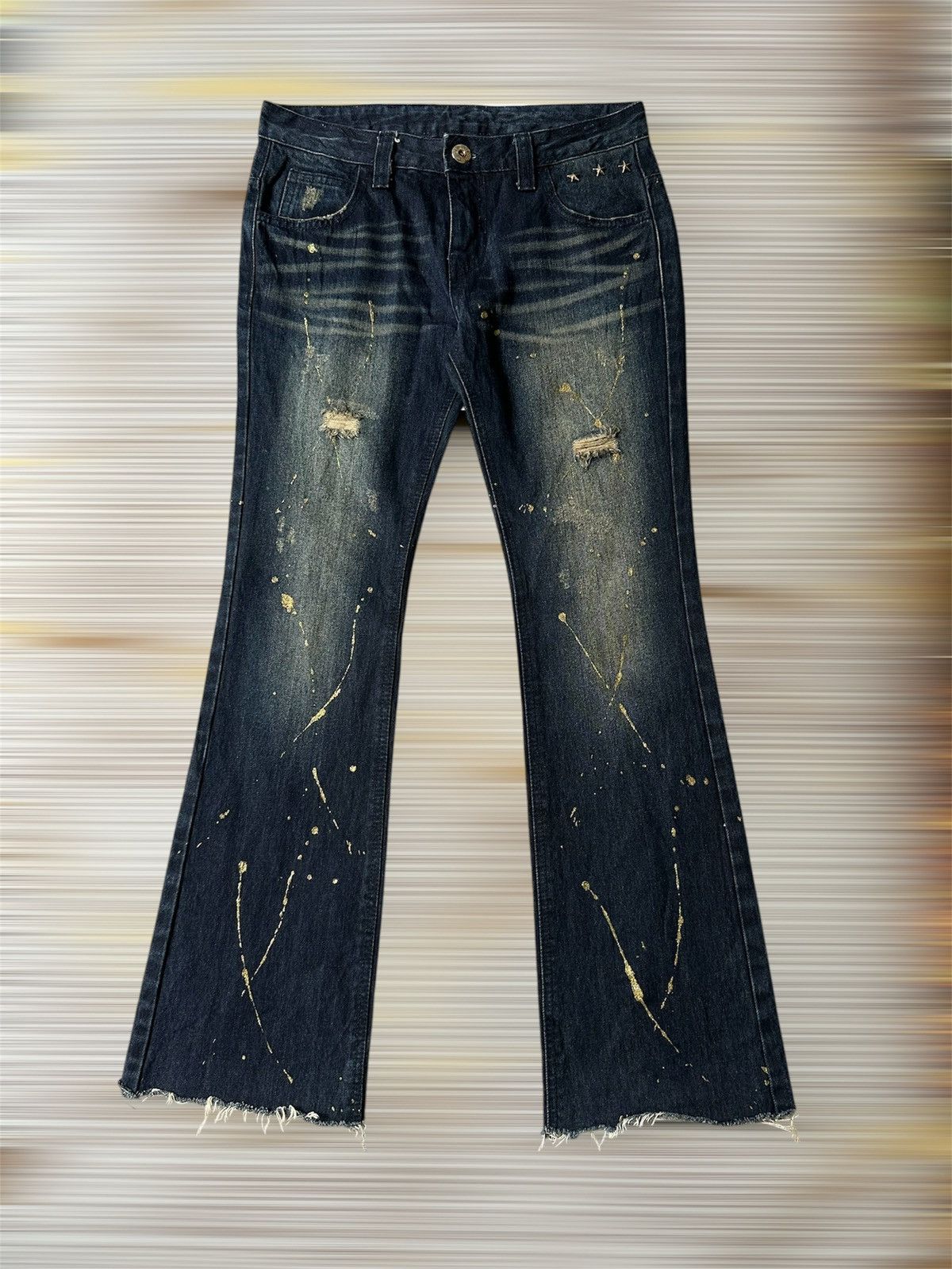 Japanese Brand FLARE Thirteen Japan Claw Marks Lowrise Design Denim Size US 29 - 1 Thumbnail