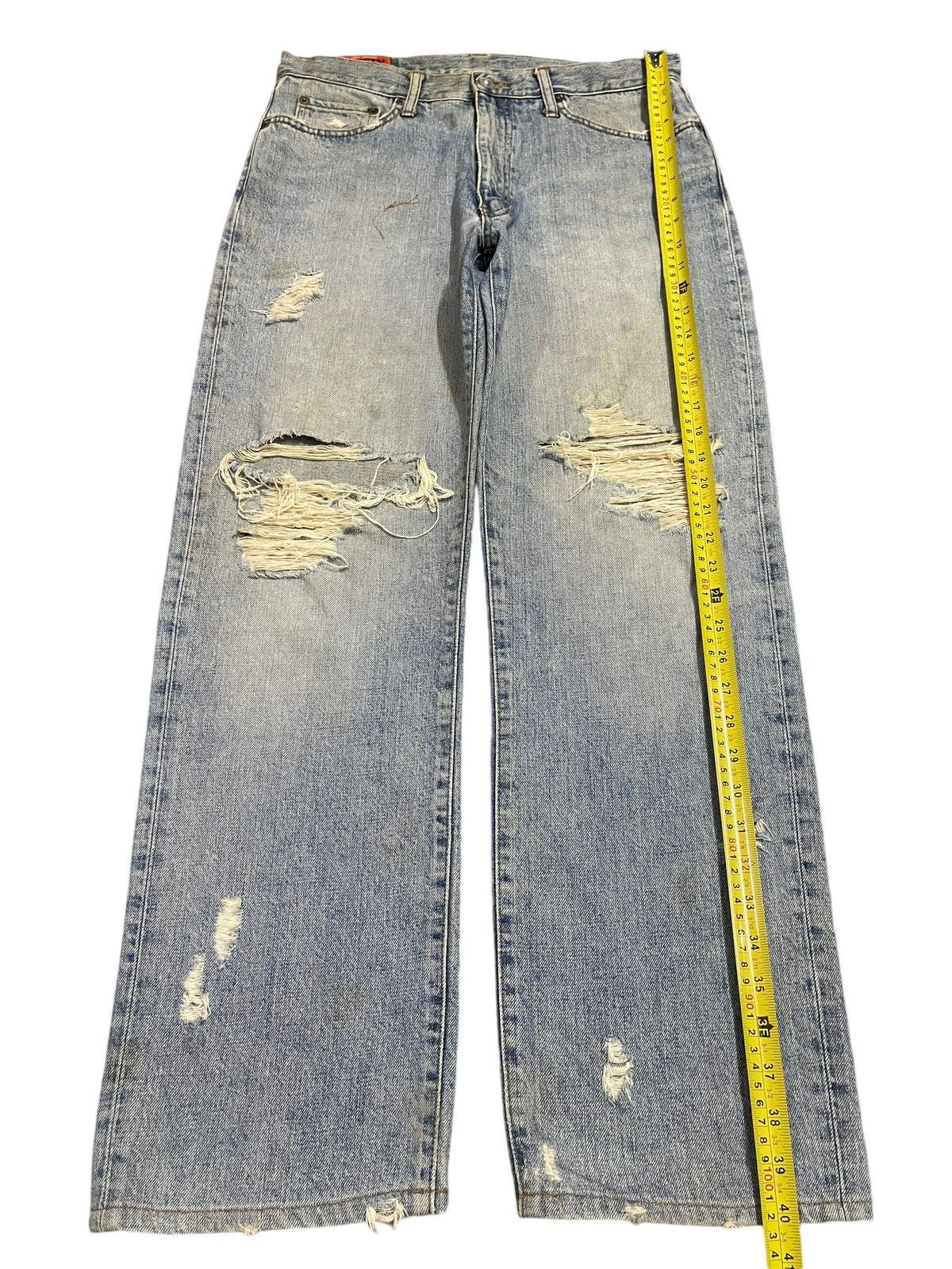 Edwin Vintage 90s Edwin Blue Faded Wash Distressed Baggy Jeans Size US 32 / EU 48 - 14 Thumbnail