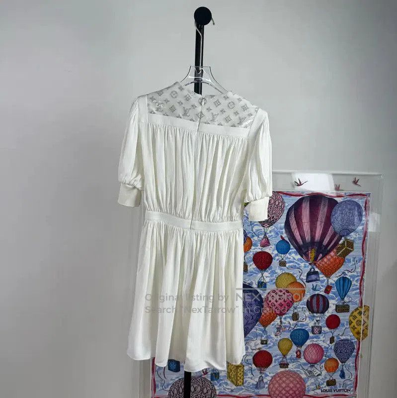 Louis Vuitton Louis Vuitton White Silk Women's Dress . Size S / US 4 / IT 40 - 2 Thumbnail