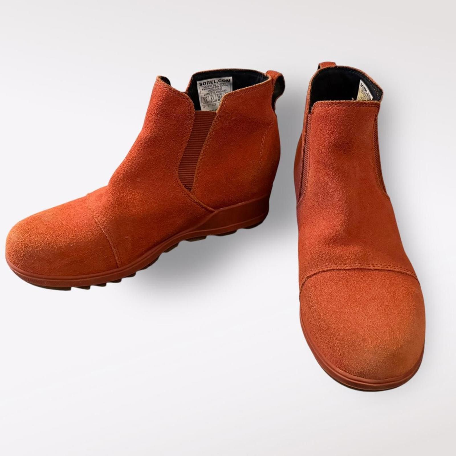 SOREL Sorel Evie Orange Suede Ankle Boots Size US 7.5 Size US 7.5 / IT 37.5 - 1 Thumbnail