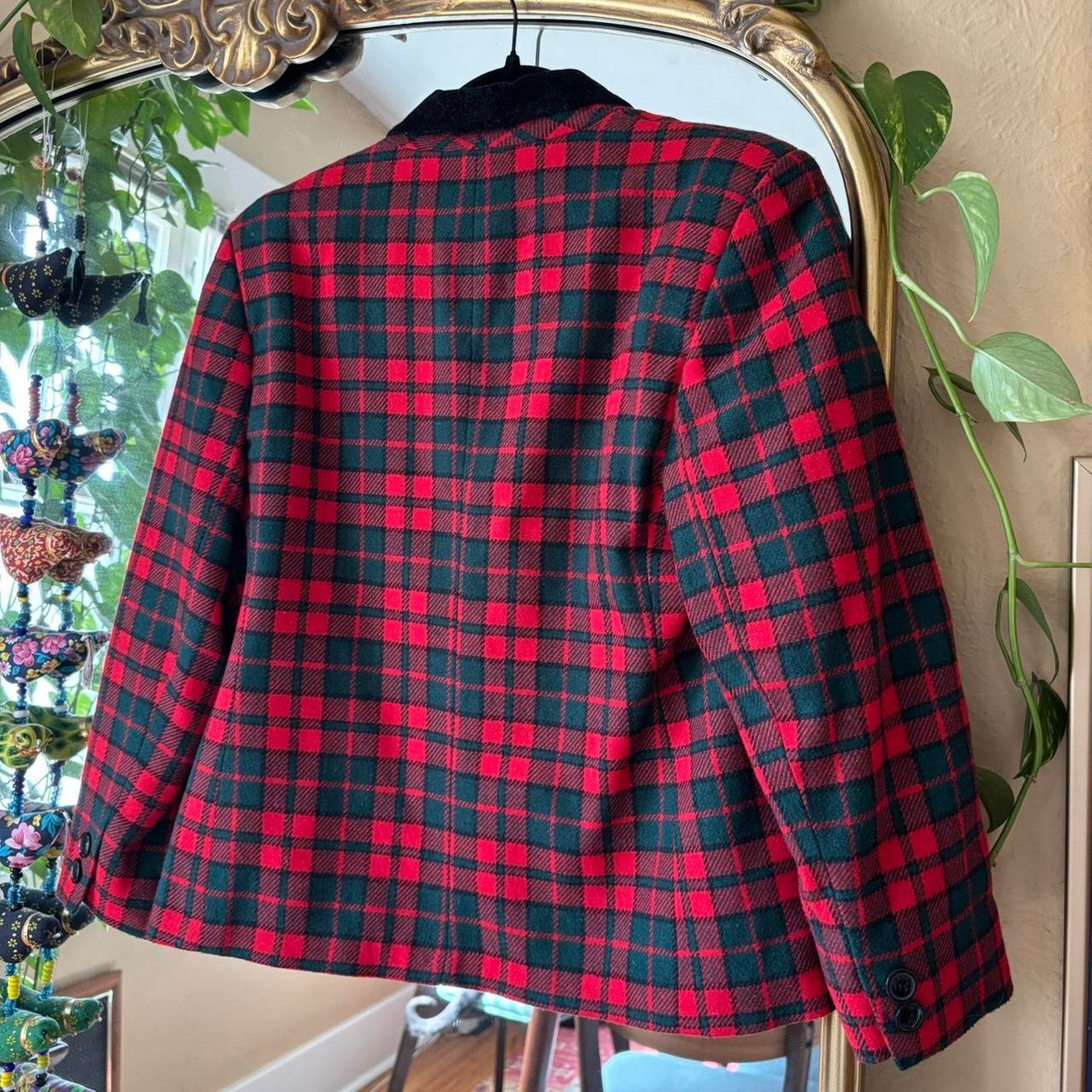 Vintage Vintage Norton McNaughton Petite Red Plaid Blazer 8P Size M / US 6-8 / IT 42-44 - 5 Thumbnail