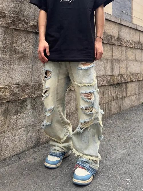 Jean damaged ripped paint skate jeans Size US 34 / EU 50 - 5 Thumbnail