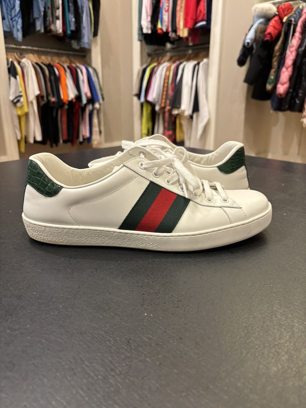 Gucci Gucci Ace Low Top Sneaker Crocodile Leather Size US 10 / EU 43 - 2 Thumbnail