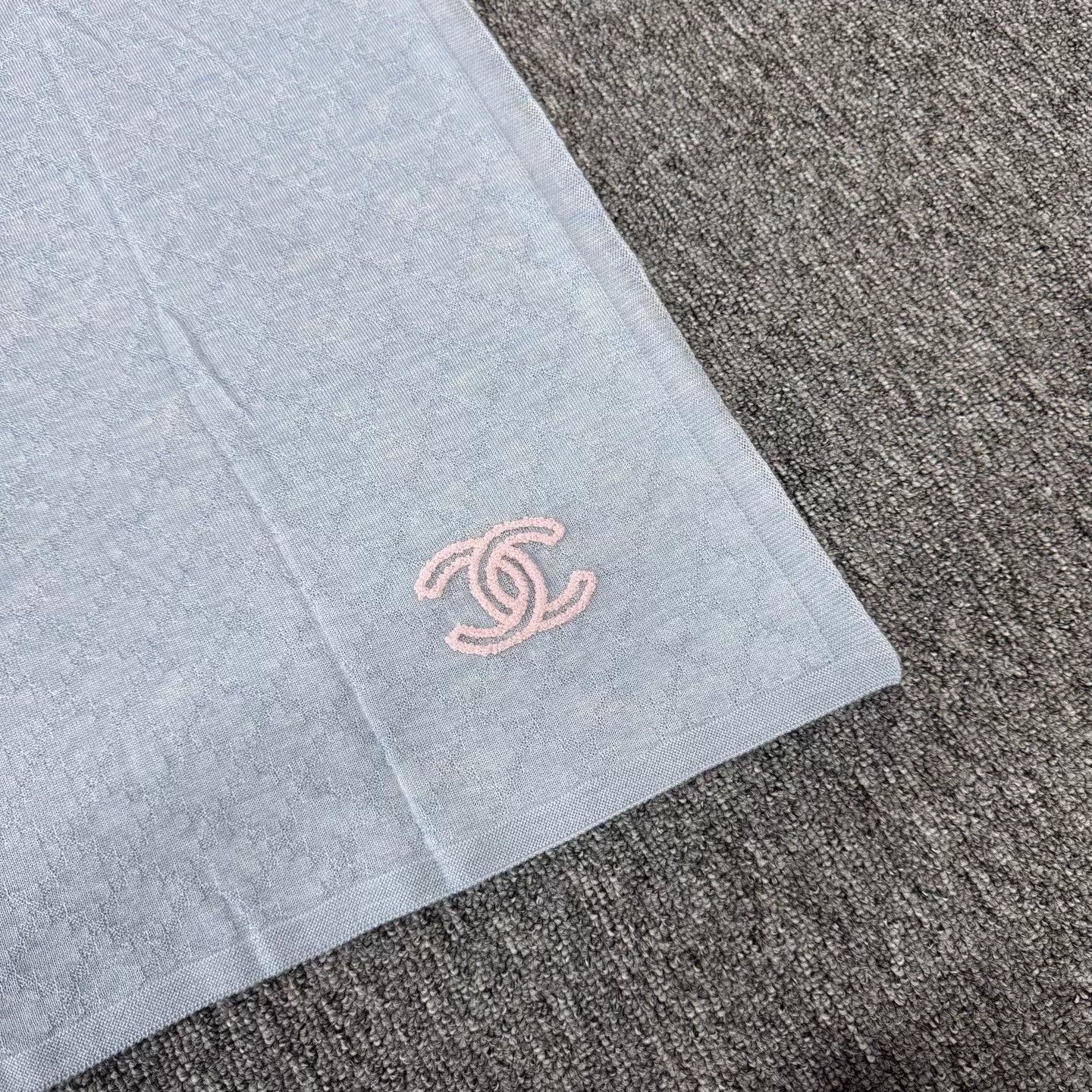 Chanel Chanel CC Muted Blue Silk-Cashmere Scarf 99 New Size ONE SIZE - 2 Thumbnail