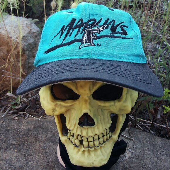 MLB × Vintage Vintage 90s Florida Marlins Two Tone Snap Back Hat Size ONE SIZE - 1 Thumbnail