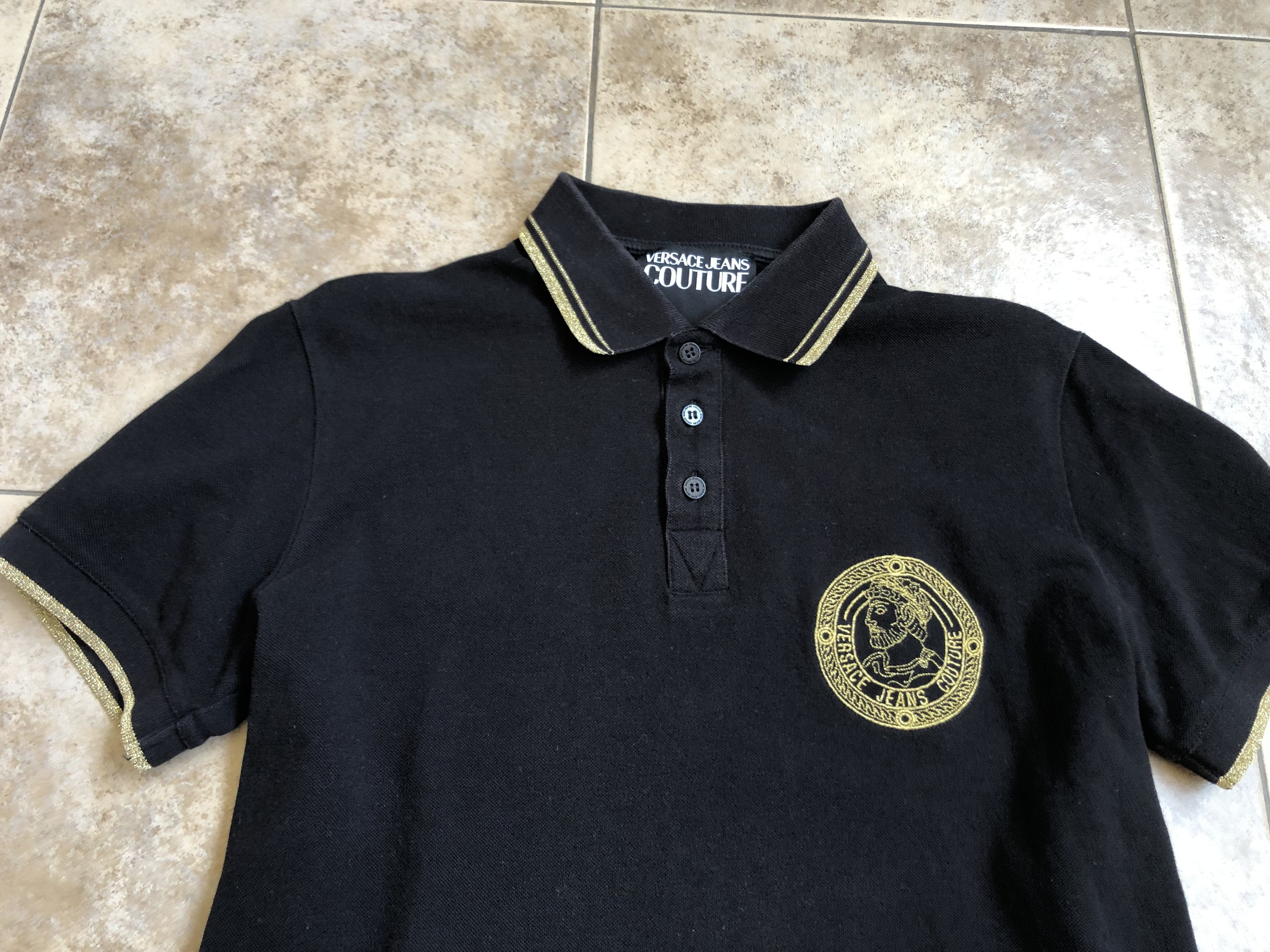 Versace Jeans Couture Versace Jeans Couture Black Polo T-Shirt Cotton Size US S / EU 44-46 / 1 - 6 Thumbnail