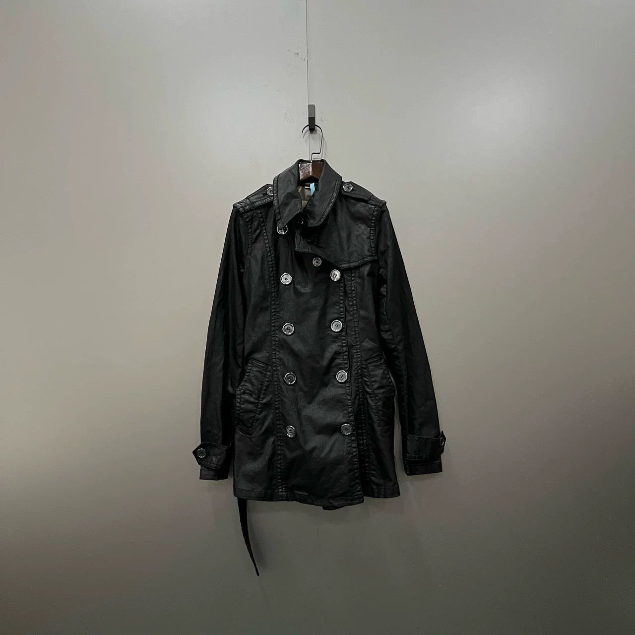 Burberry Burberry Black Double-Breasted Leather Jacket Size S / US 4 / IT 40 - 1 Thumbnail