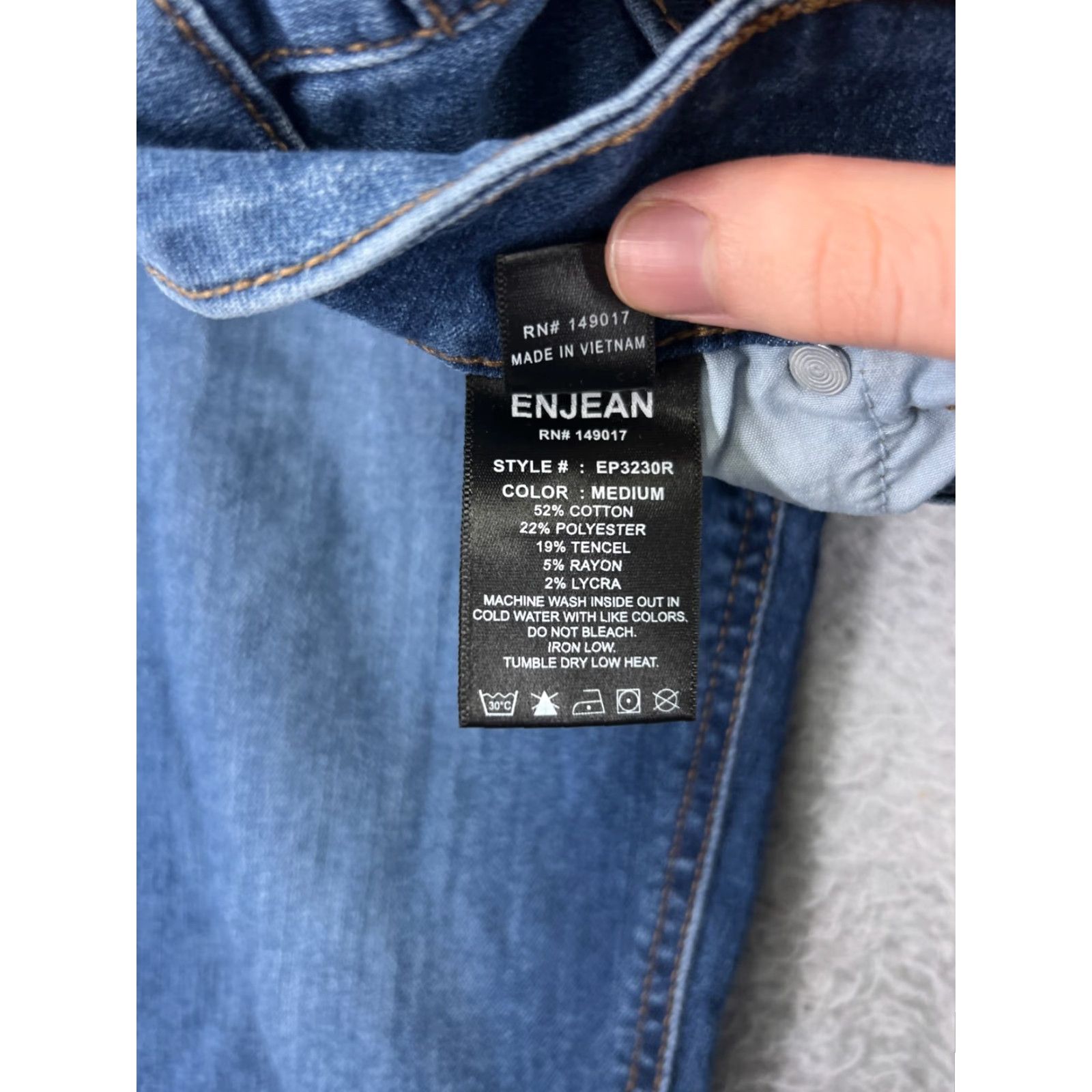 Vintage ENJEAN Jeans Womens 7 Blue Denim Cotton Stretch Skinny Tapered 26x26 Size 28" / US 6 / IT 42 - 5 Thumbnail