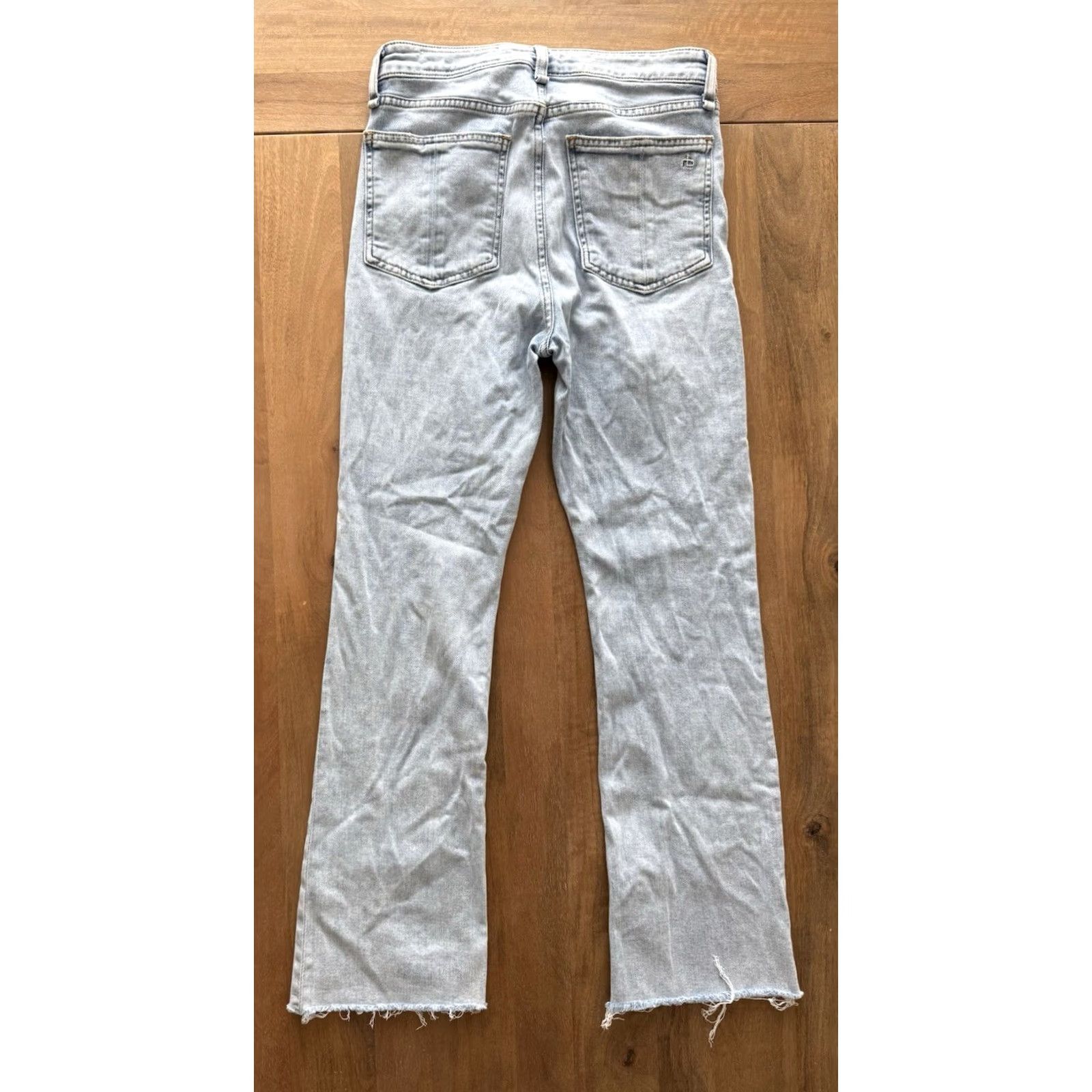 Rag & Bone rag & bone Nina High-Rise Ankle Flare Jeans Women 26 Light Blue Denim 5-Pocket Stretch Bohemian City Hippe Retro Logo 90s Womens Size 26" / US 2 / IT 38 - 2 Thumbnail