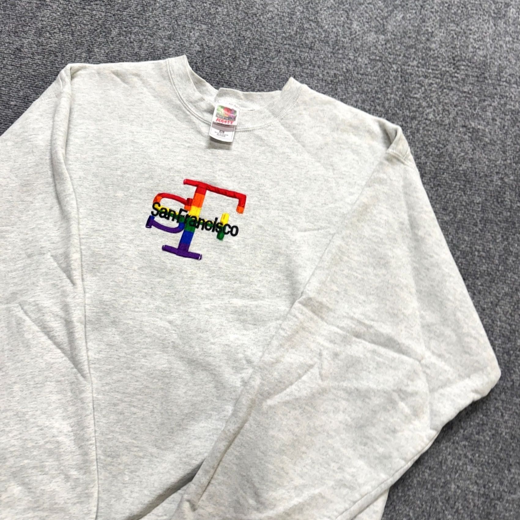 Fruit Of The Loom VINTAGE Fruit of the Loom Sweatshirt Mens XL Pullover Gray Embroidered Cotton Sweatshirt Boy? Size US XL / EU 56 / 4 - 2 Thumbnail