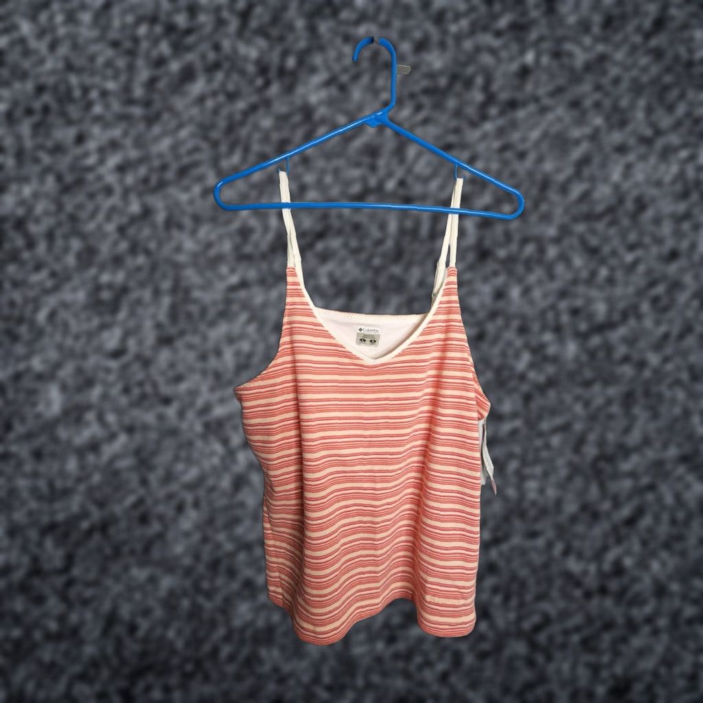 Vintage Columbia Womens L Pink Striped Spaghetti Strap Tank Top Size L / US 10 / IT 46 - 1 Thumbnail