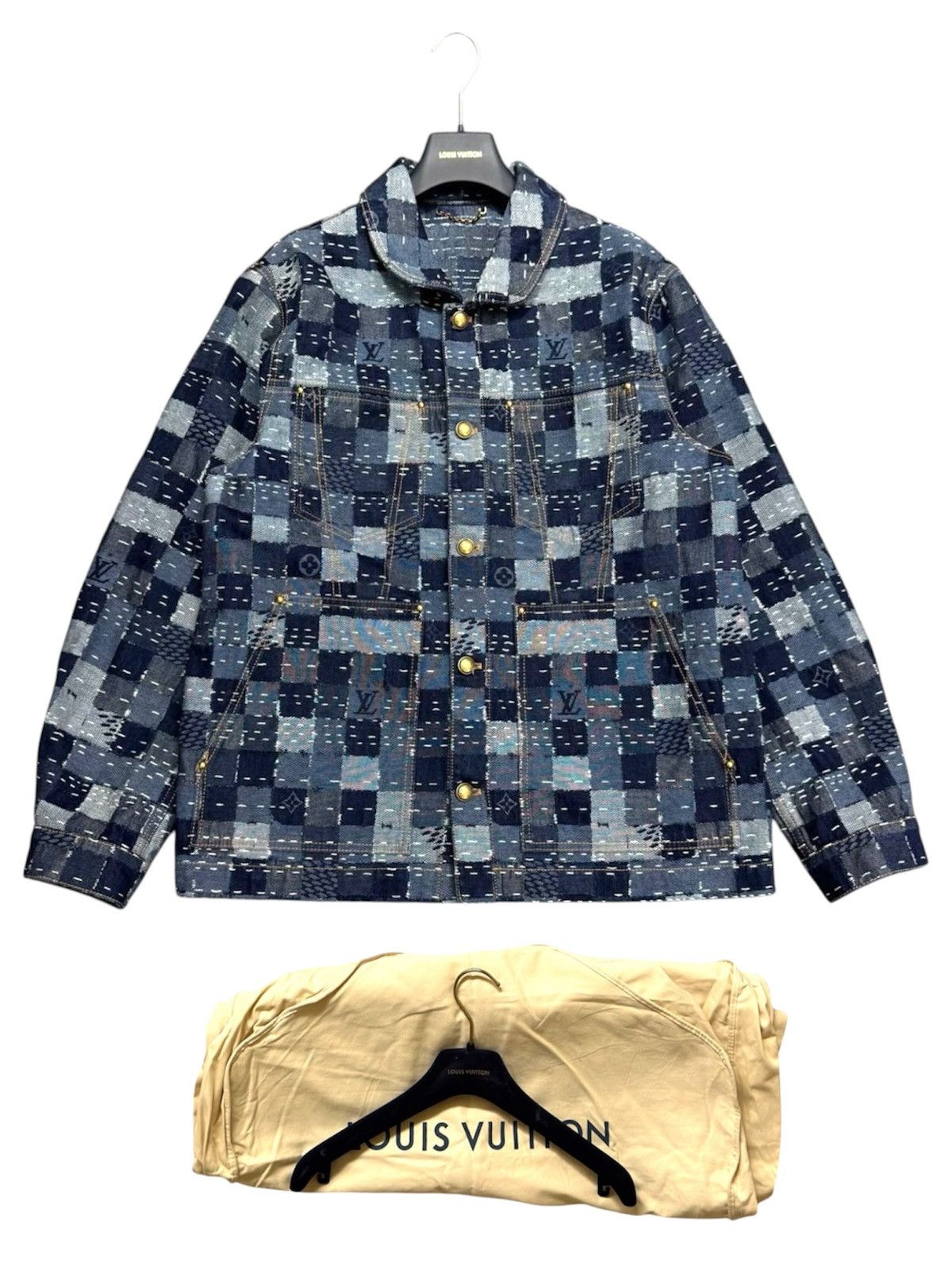 Louis Vuitton × Nigo Louis Vuitton x Nigo 50 Damier Denim Workwear Jacket Size US M / EU 48-50 / 2 - 1 Thumbnail