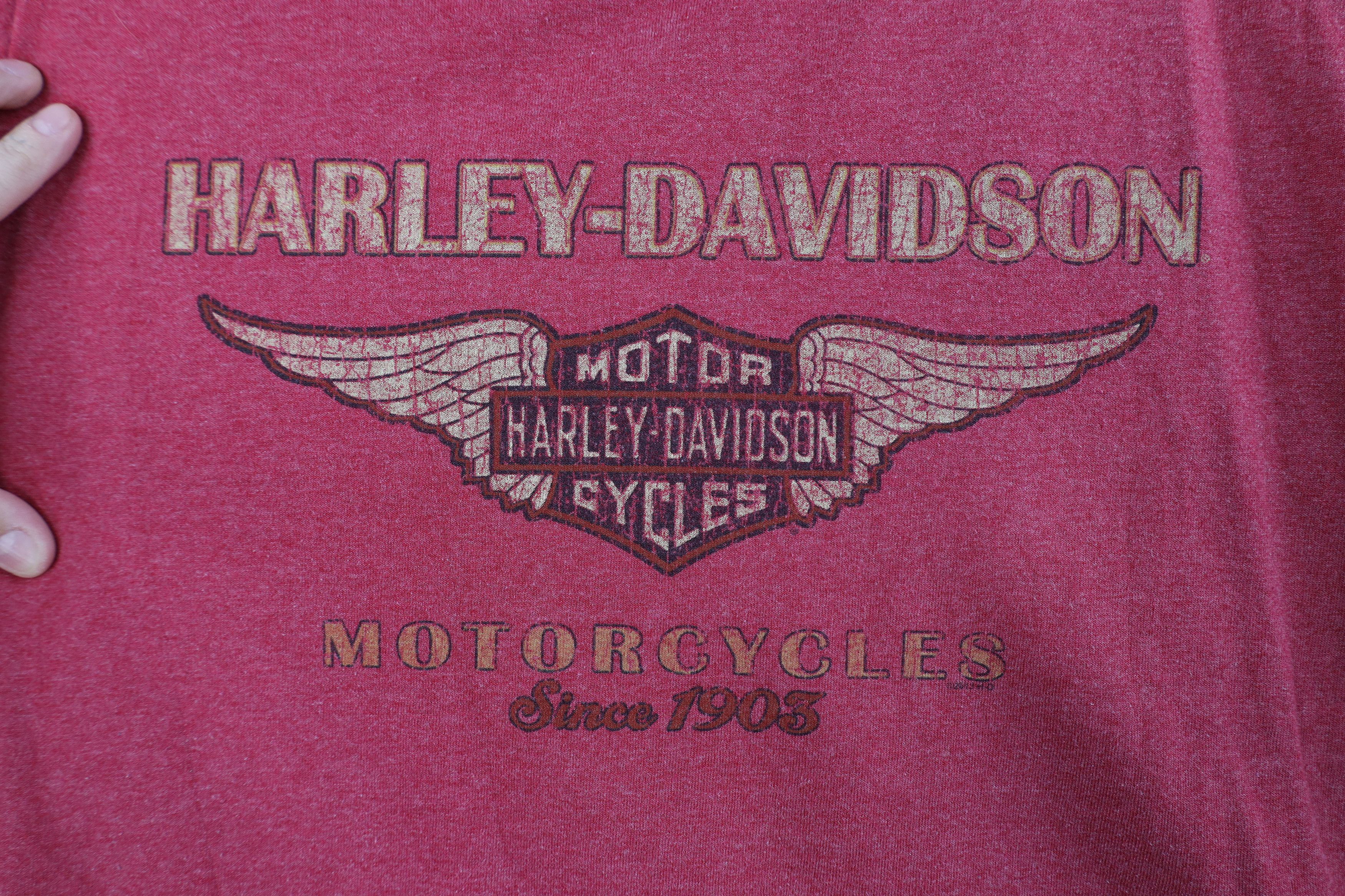 Harley Davidson Vintage Y2K Harley Davidson Spell Wings Eagle T-Shirt Red Size US XL / EU 56 / 4 - 4 Thumbnail
